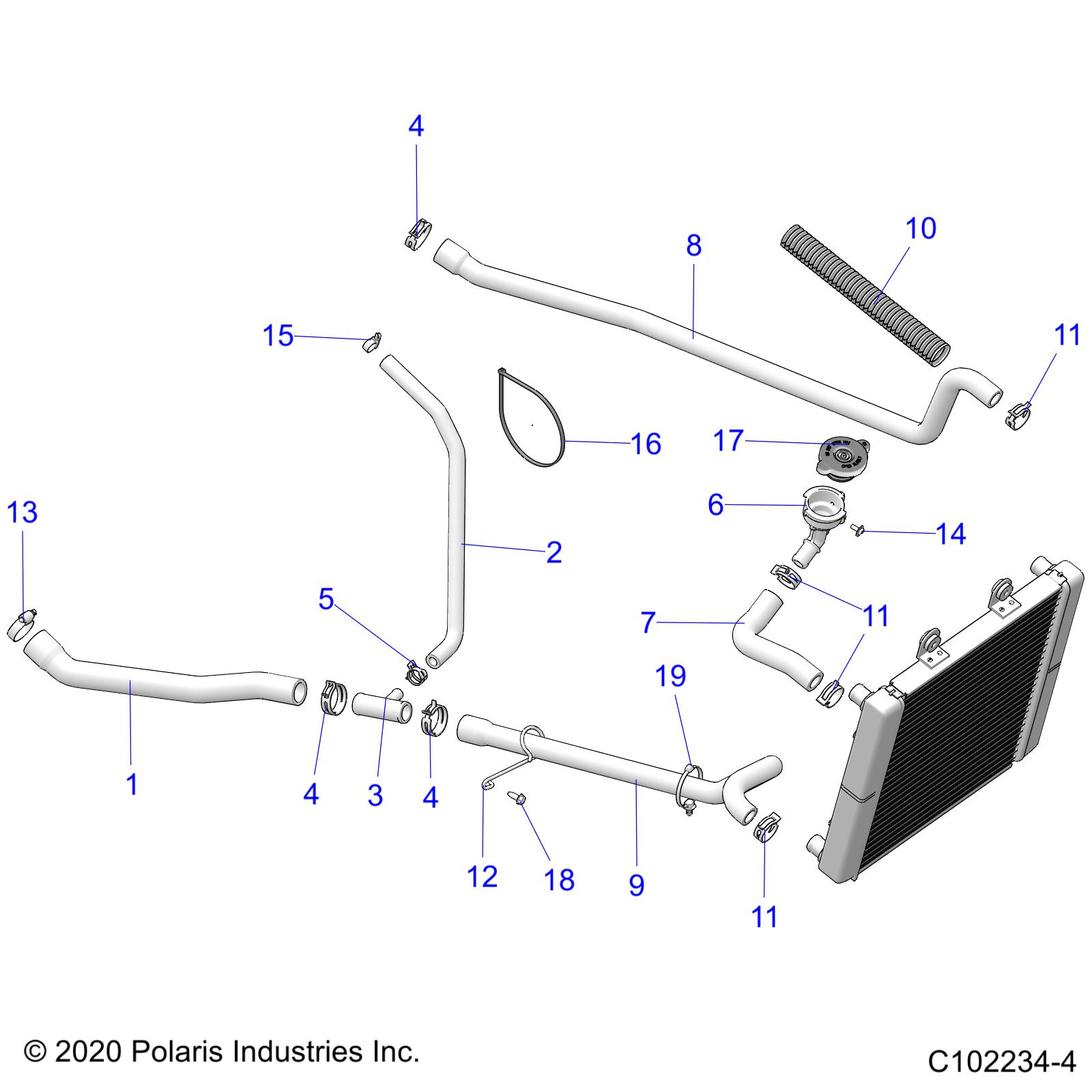 Part Number : 5417384 HOSE-RADIATOR UPPER TOURING