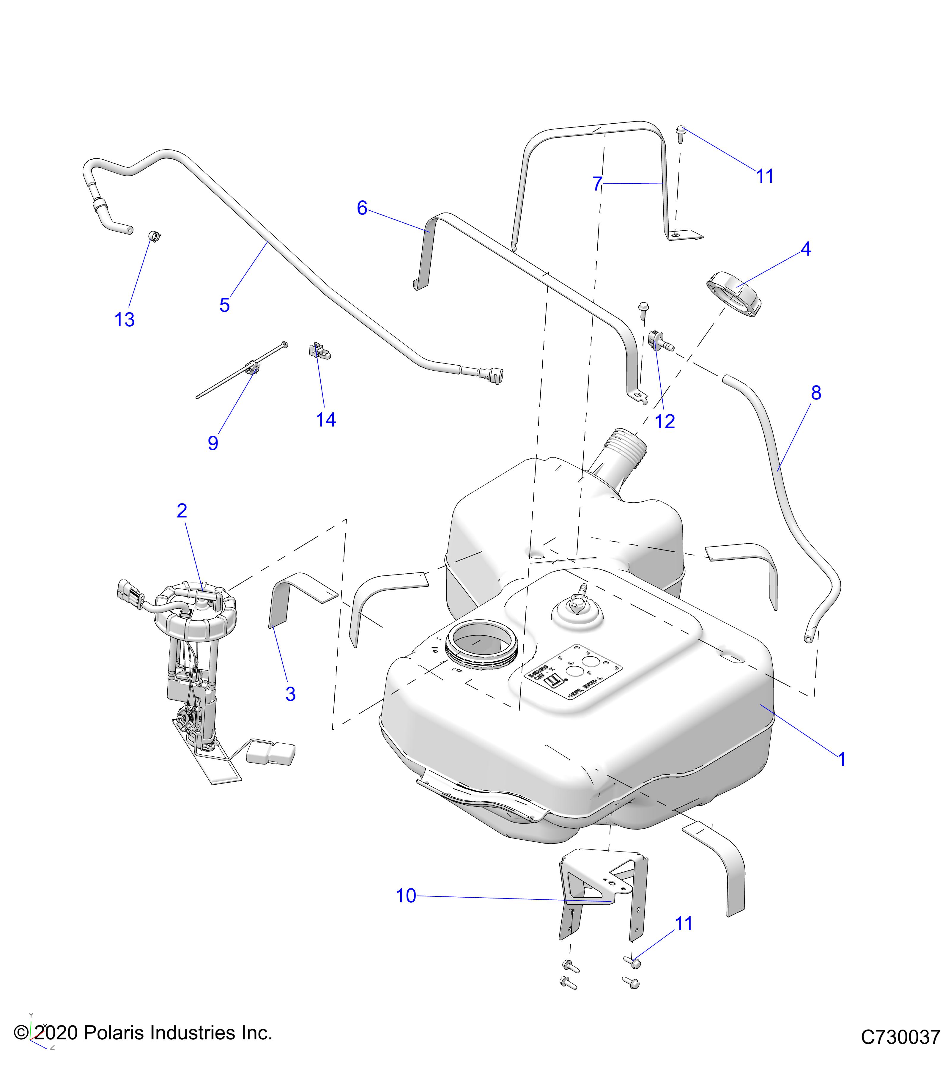 Part Number : 2522124 TANK CAP TETHER  DIESEL