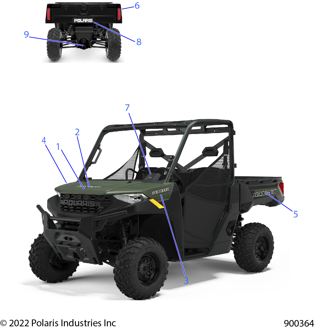 Foto diagrama Polaris que contem a peça 7195371