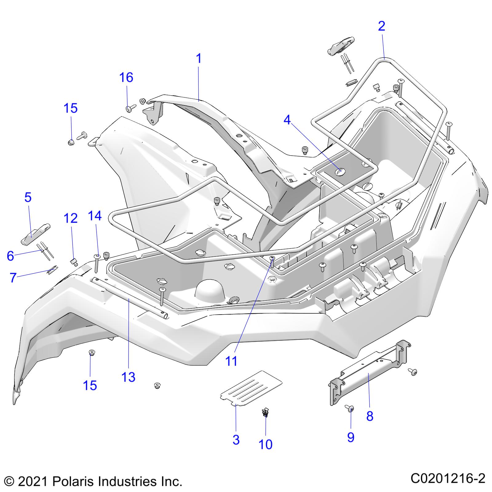 Foto diagrama Polaris que contem a peça 5343122-458