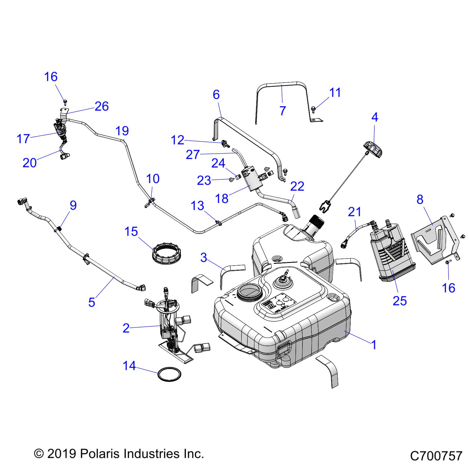 Foto diagrama Polaris que contem a peça 2522002