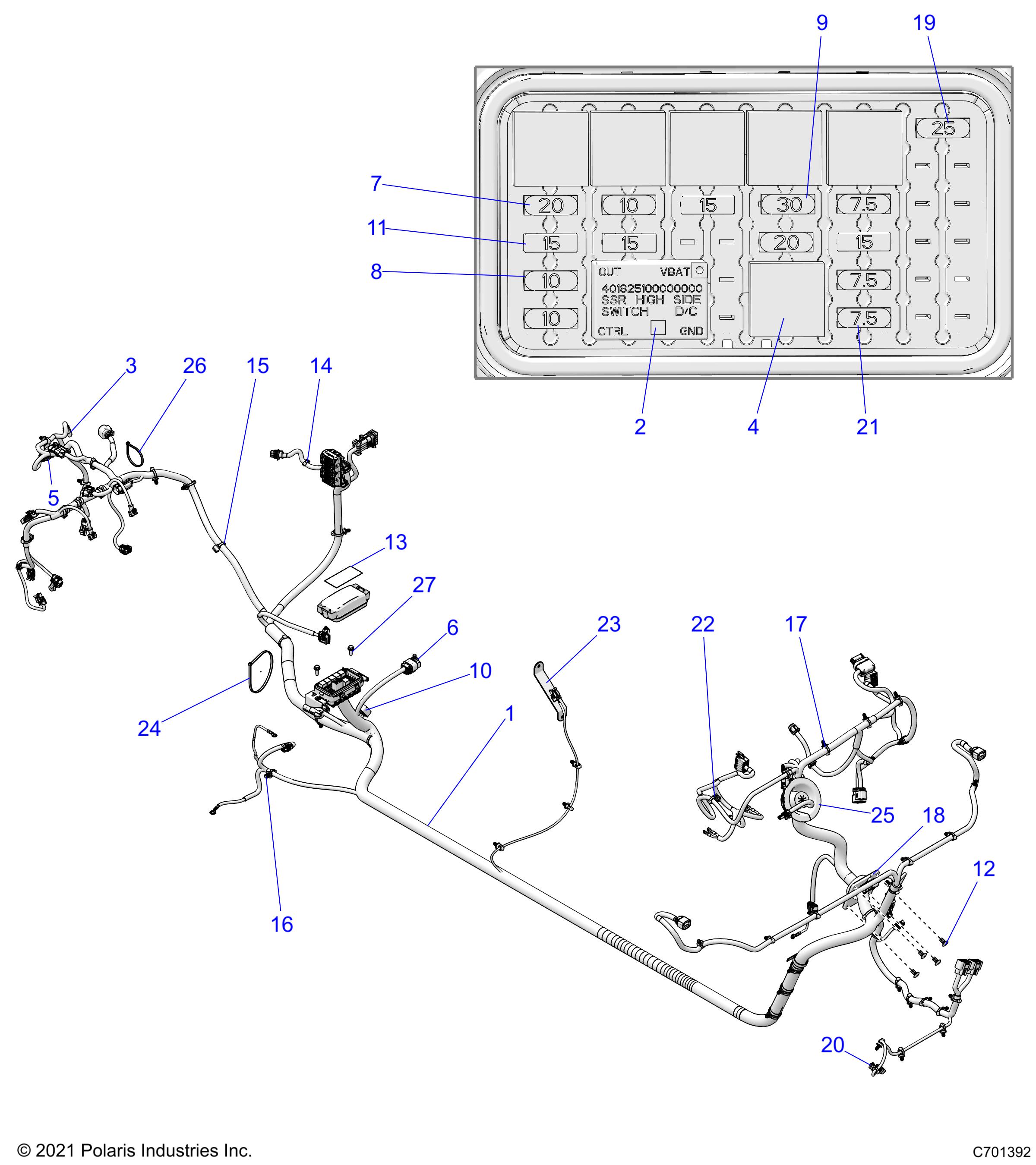 Foto diagrama Polaris que contem a peça 5265908-458