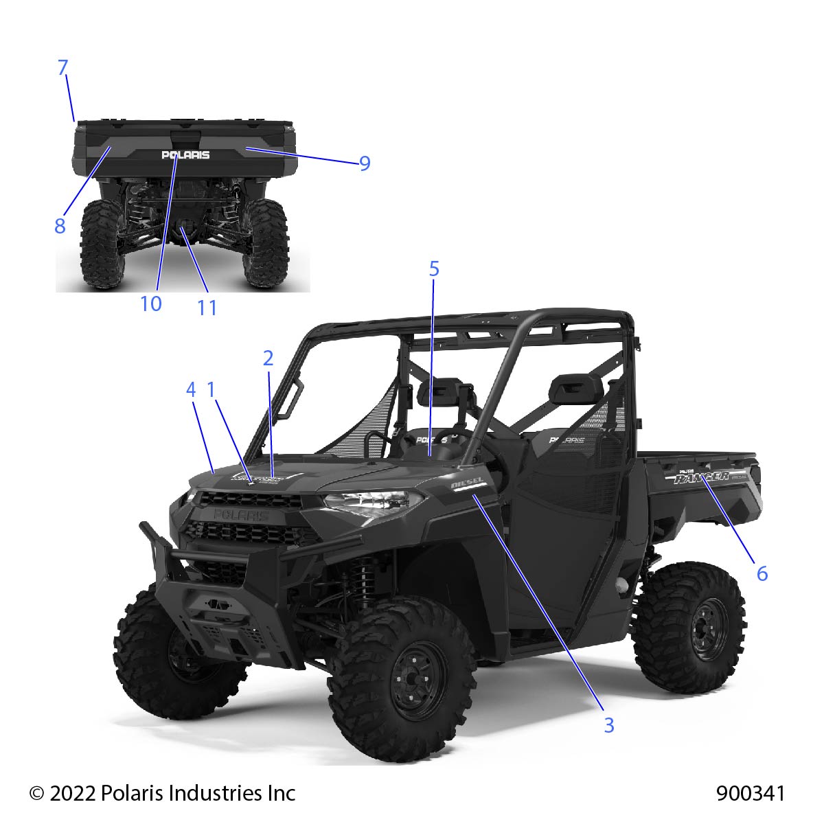 Part Number : 7191299 DECAL-TAILGATE DIESEL RH