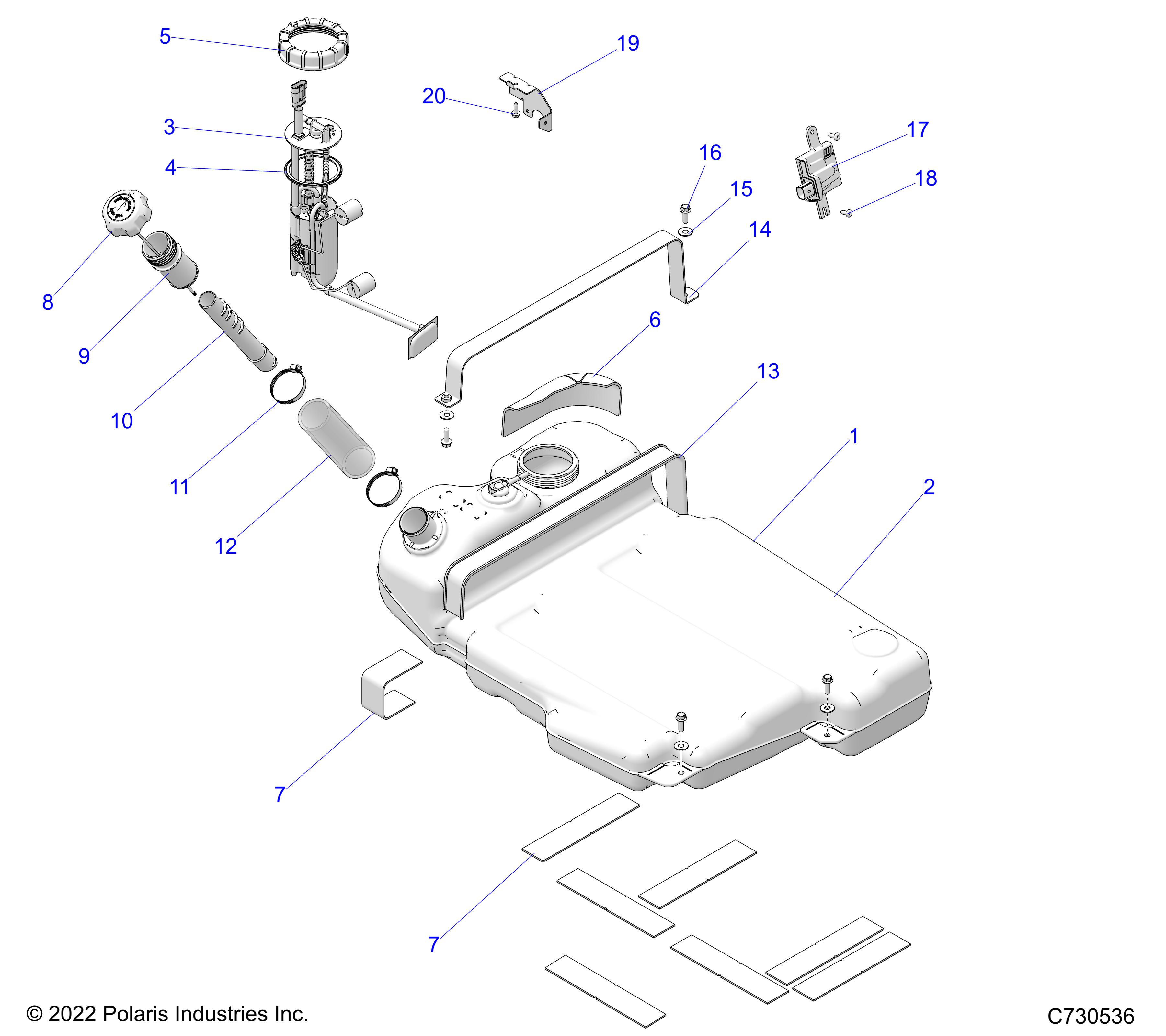 Part Number : 2522069 GAS TANK CAP  TETHER