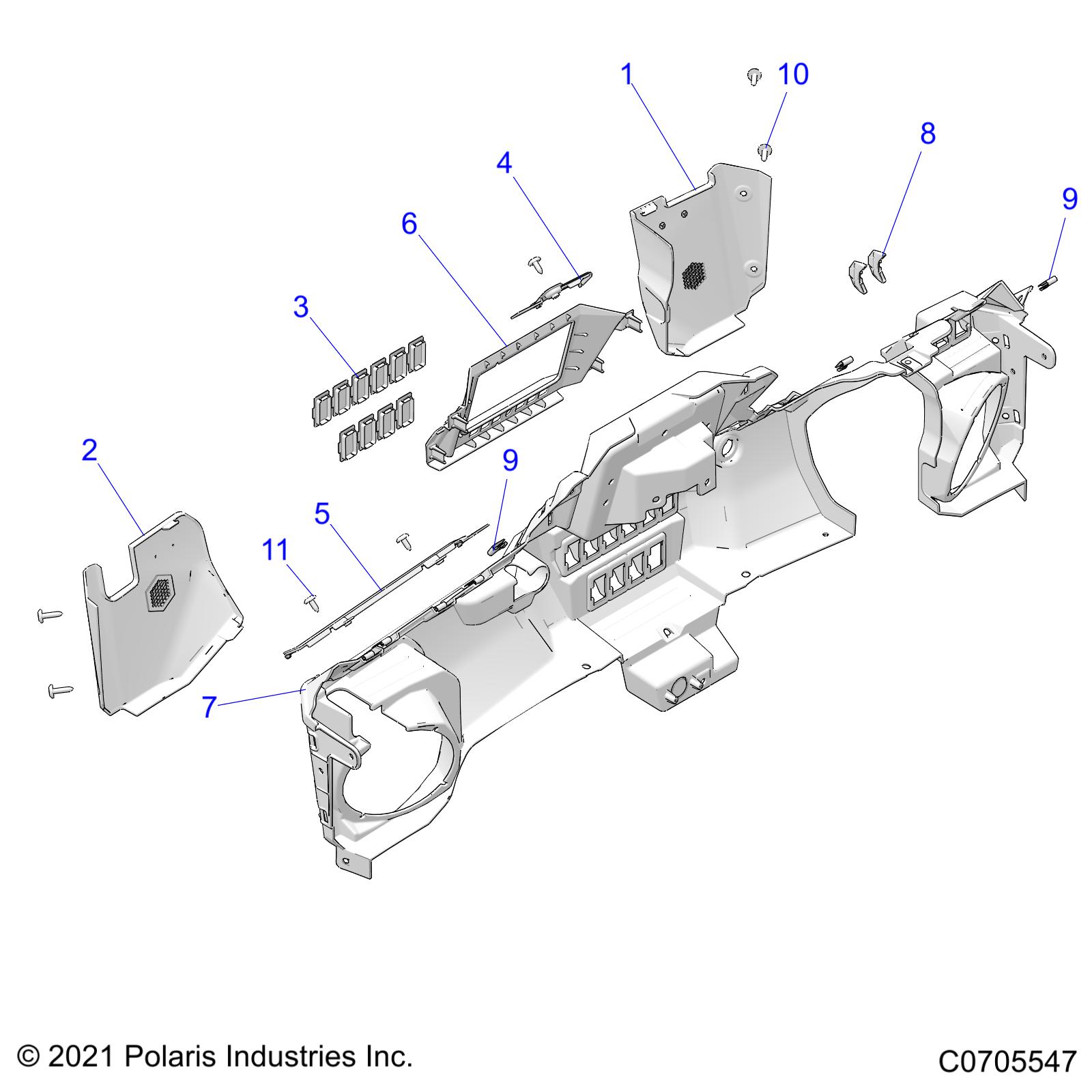 Part Number : 5455989-070 PANEL-DASH ACCENT LIGHT LH BLK