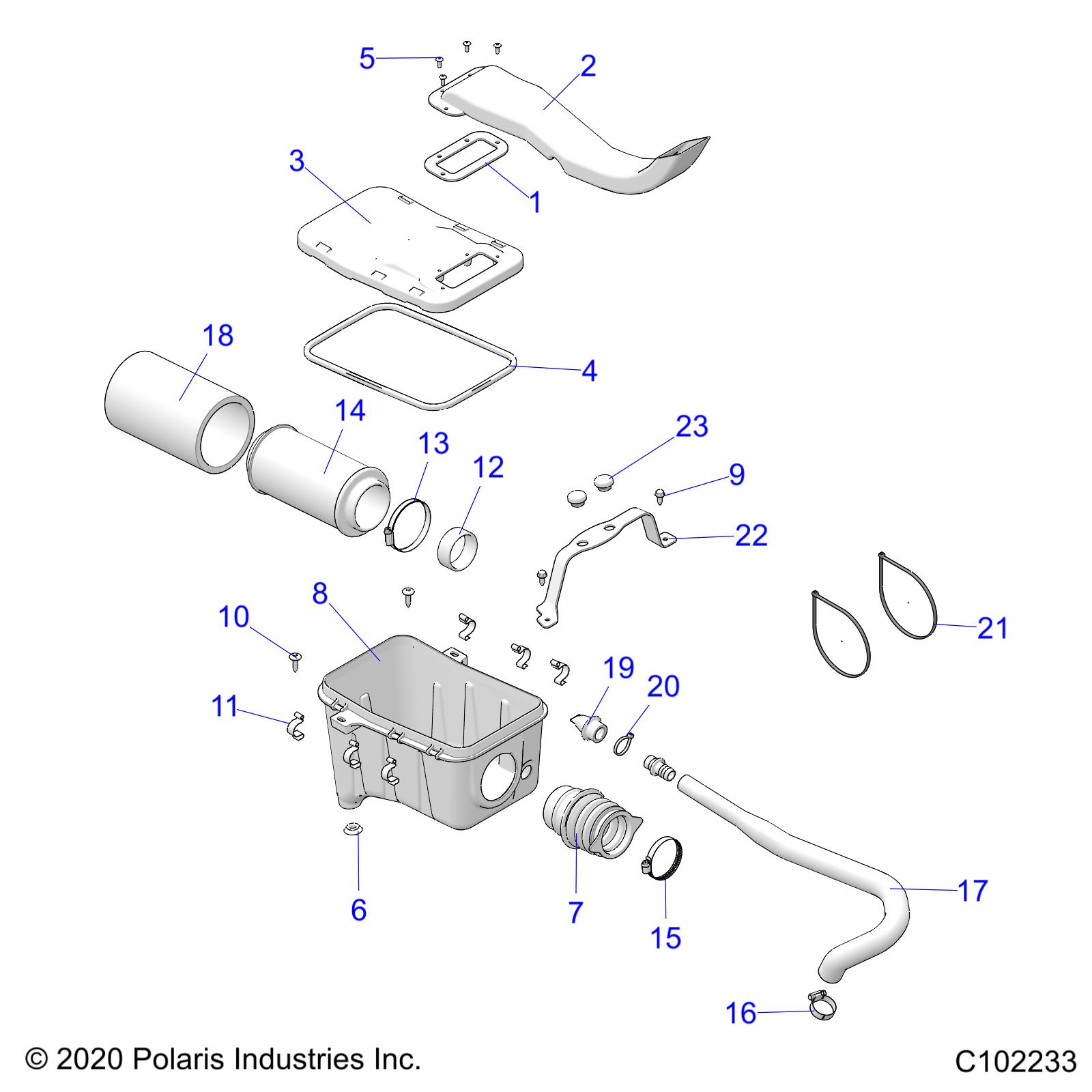 Foto diagrama Polaris que contem a peça 5450580