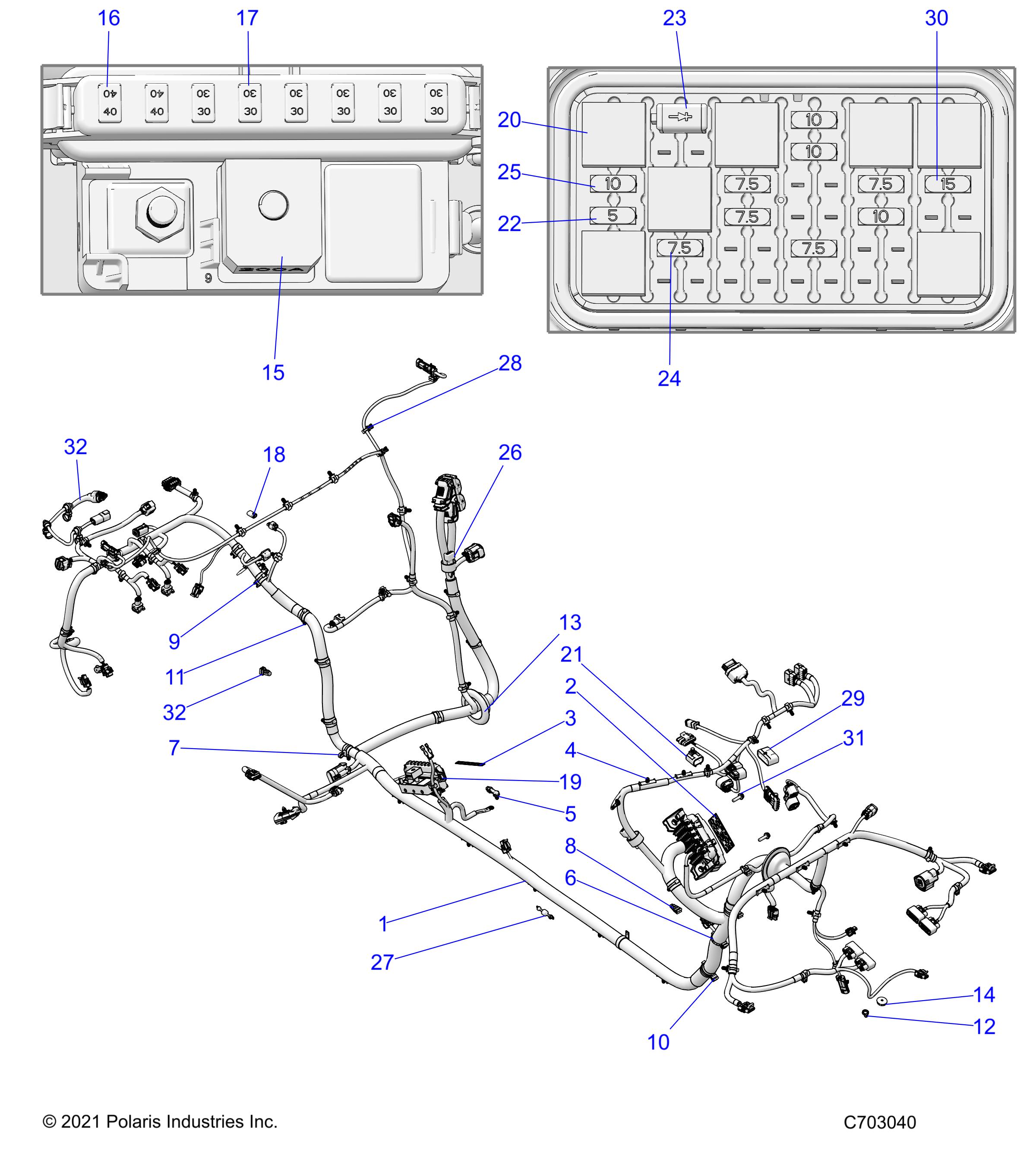 Foto diagrama Polaris que contem a peça 7191115