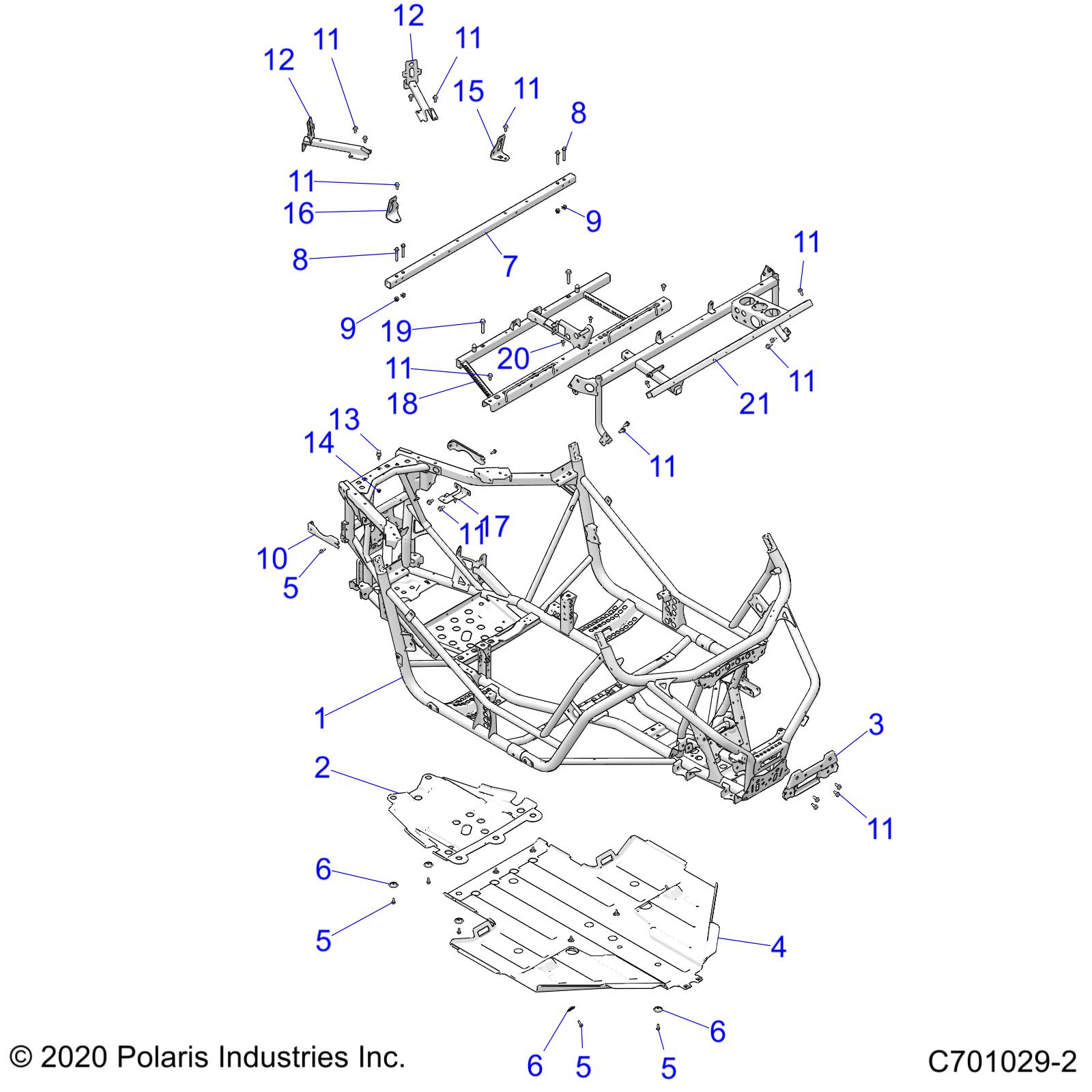 Foto diagrama Polaris que contem a peça 1020571-329