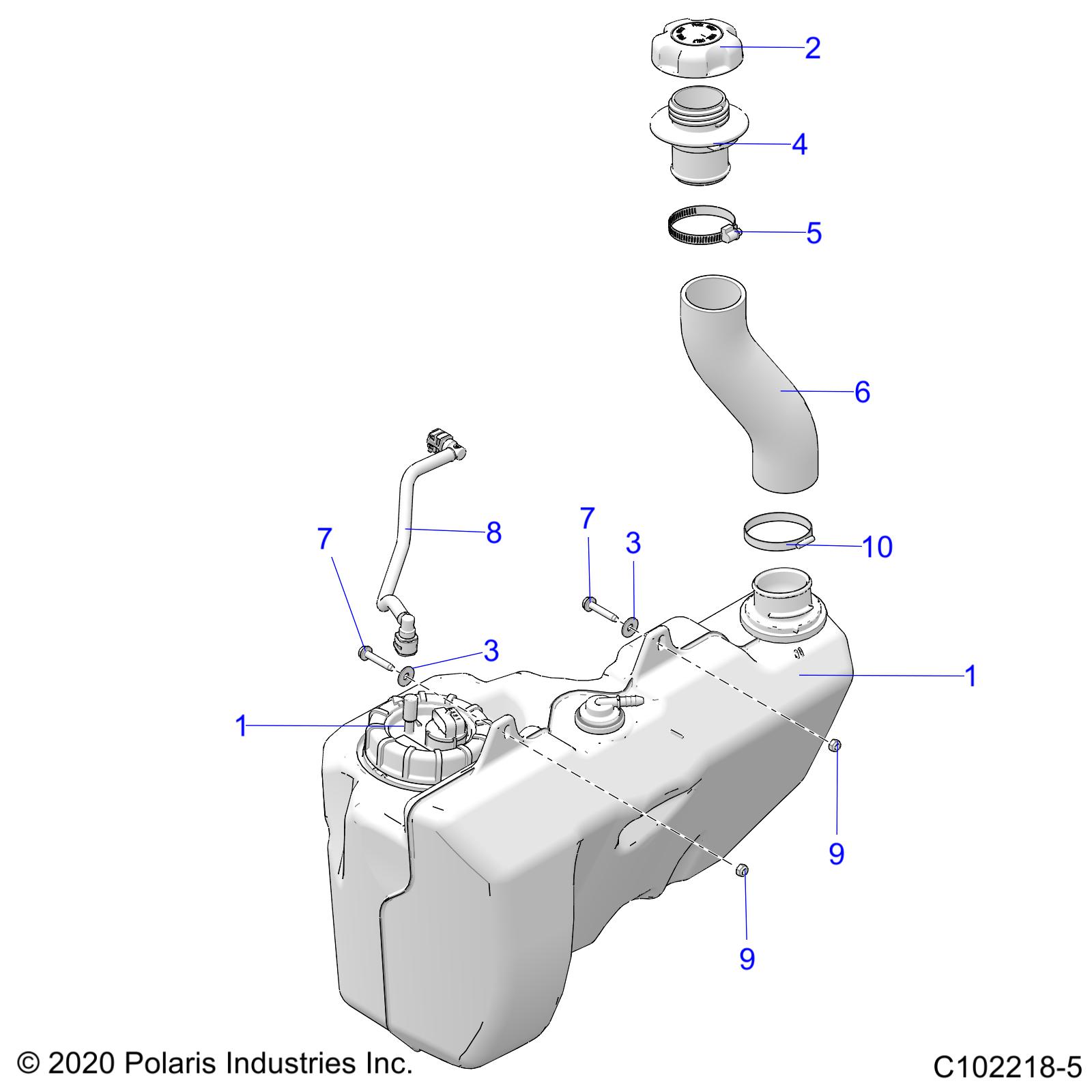 Foto diagrama Polaris que contem a peça 5439075