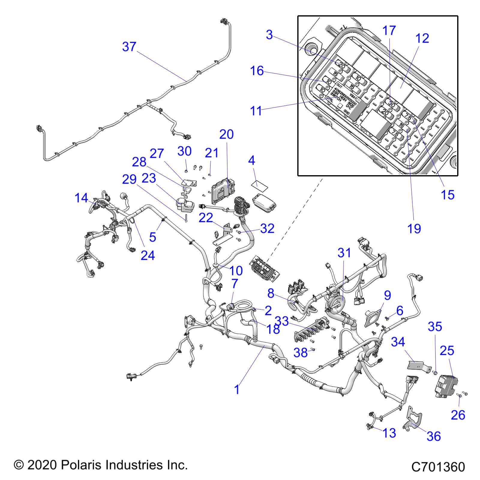 Part Number : 2416109 HARNESS-CHASSIS XP1000 HD