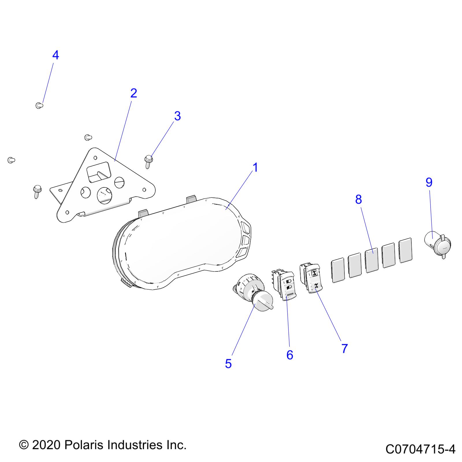 Part Number : 5264913-329 C4 GAUGE MOUNT BRACKET  BLACK