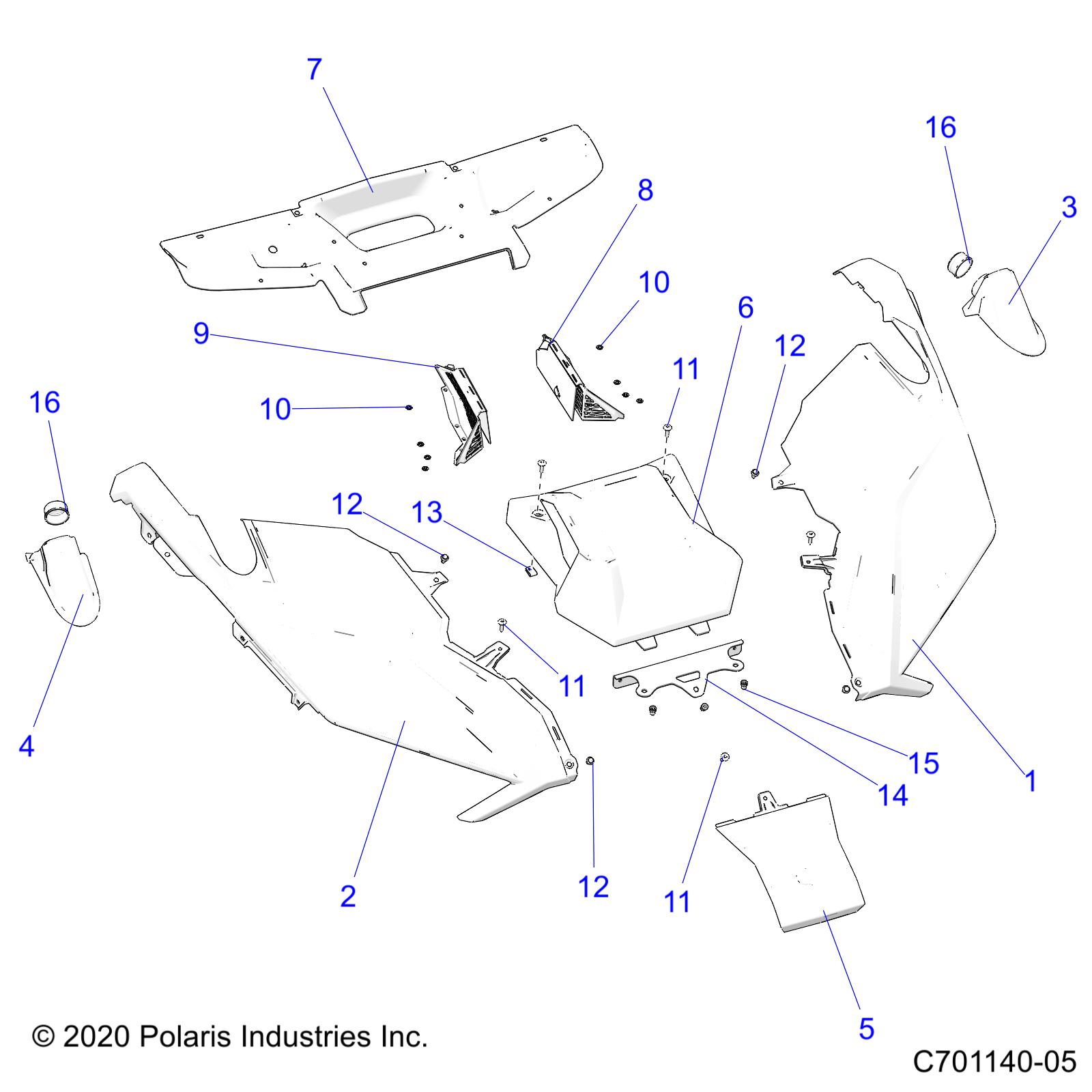Foto diagrama Polaris que contem a peça 5455782