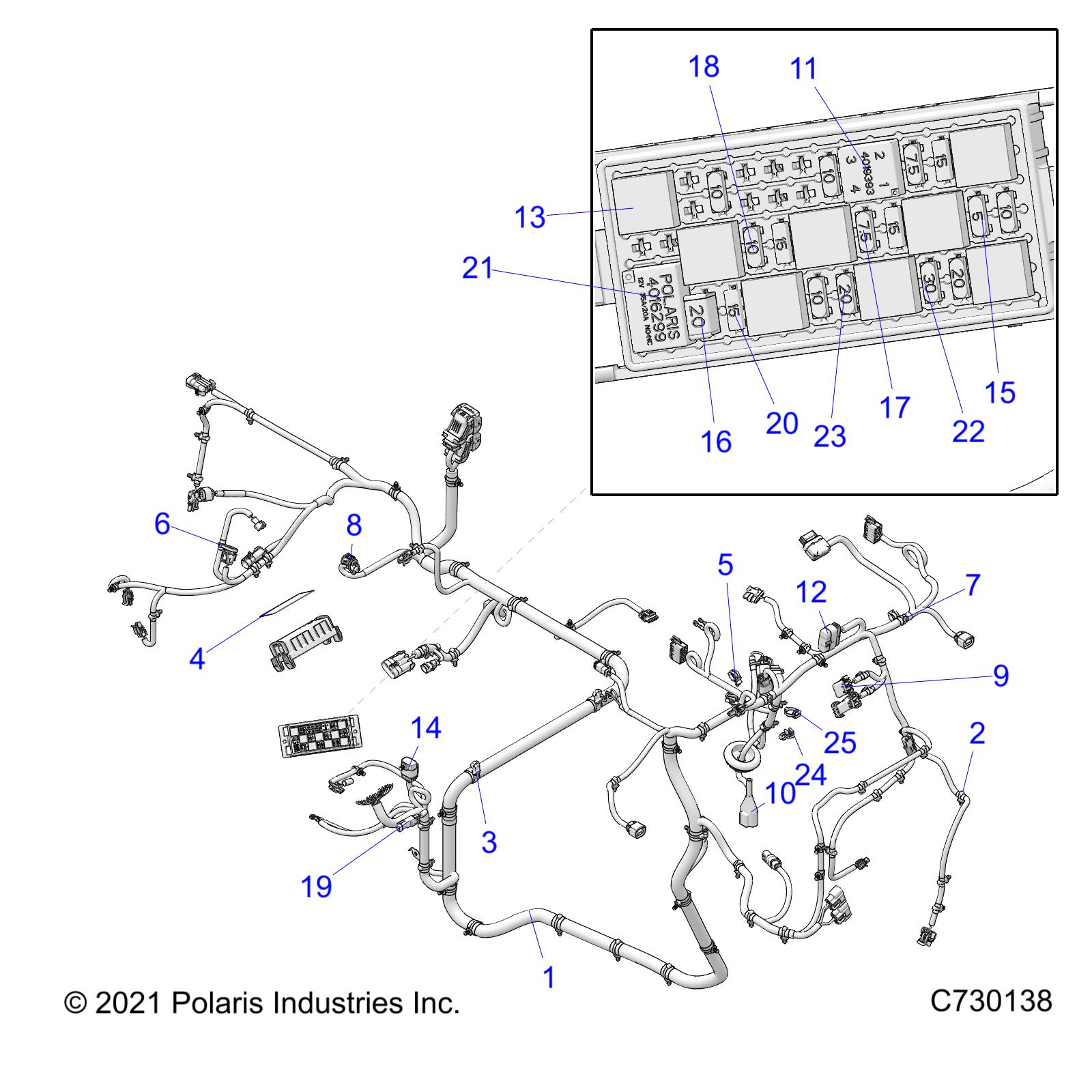 Foto diagrama Polaris que contem a peça 4080238