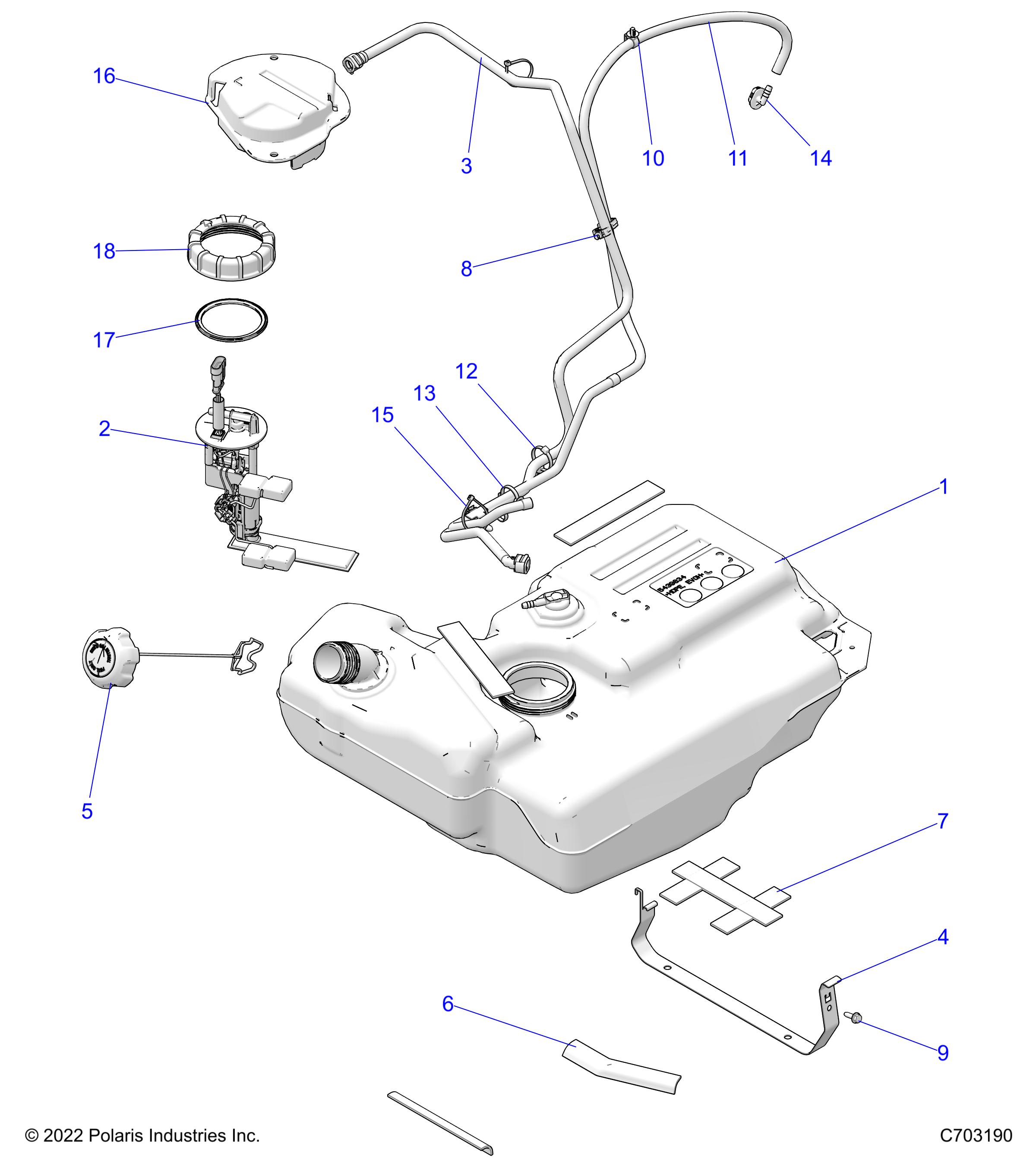 Part Number : 2522064 FUEL TANK ASSEMBLY  1000 S