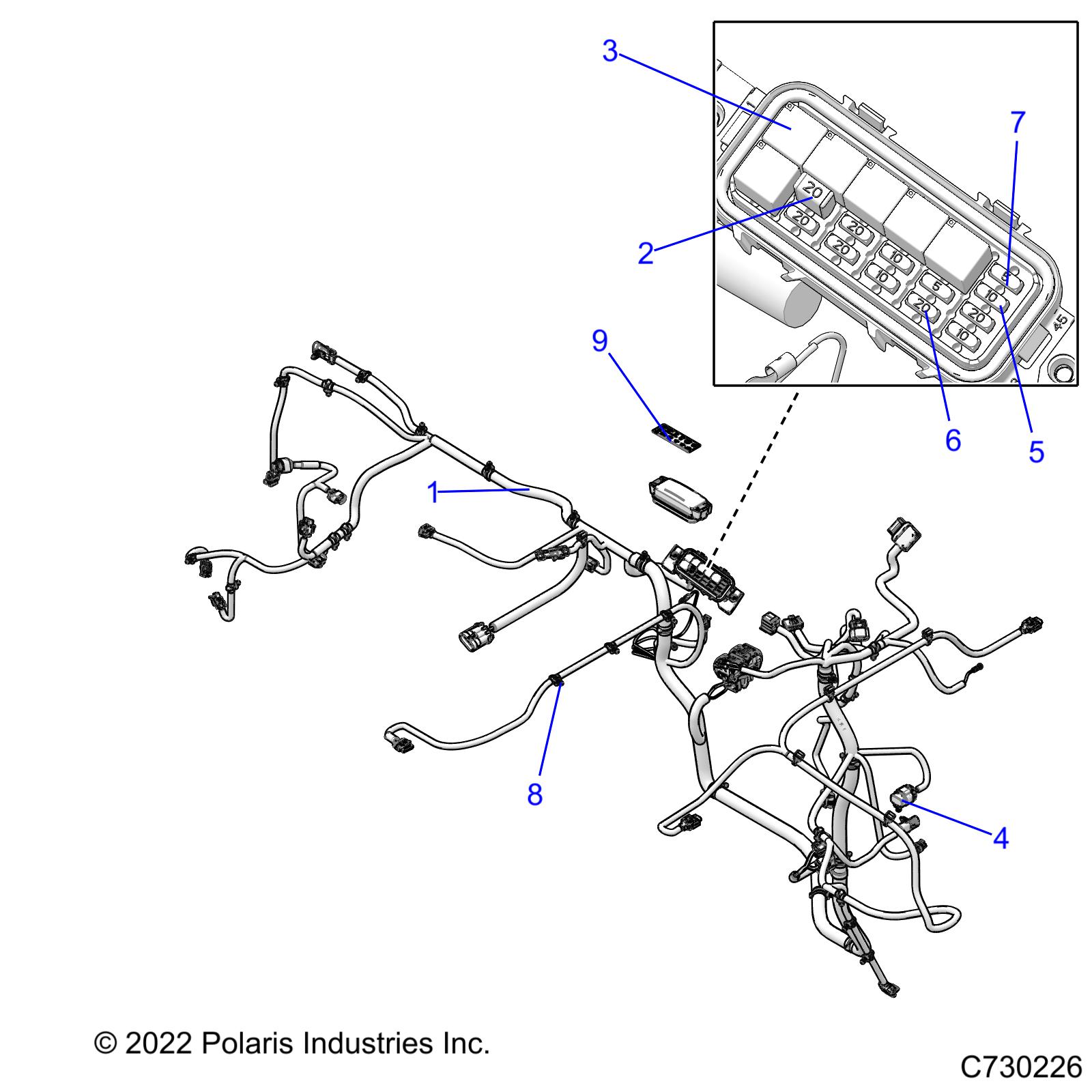 Foto diagrama Polaris que contem a peça 7180388