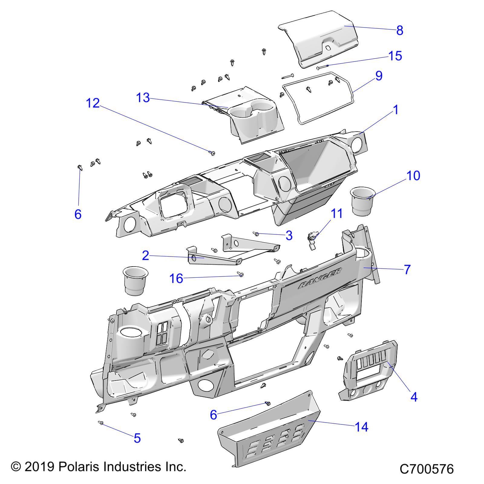 Foto diagrama Polaris que contem a peça 5457131-070