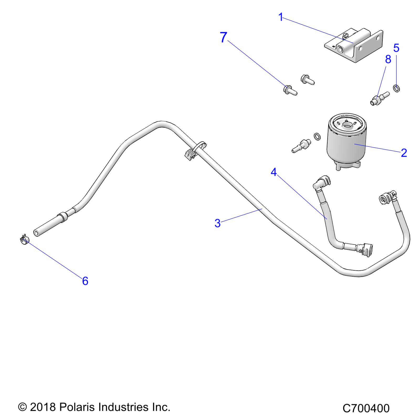 Part Number : 2522073 ASM-LINE POST-FILTER FUEL