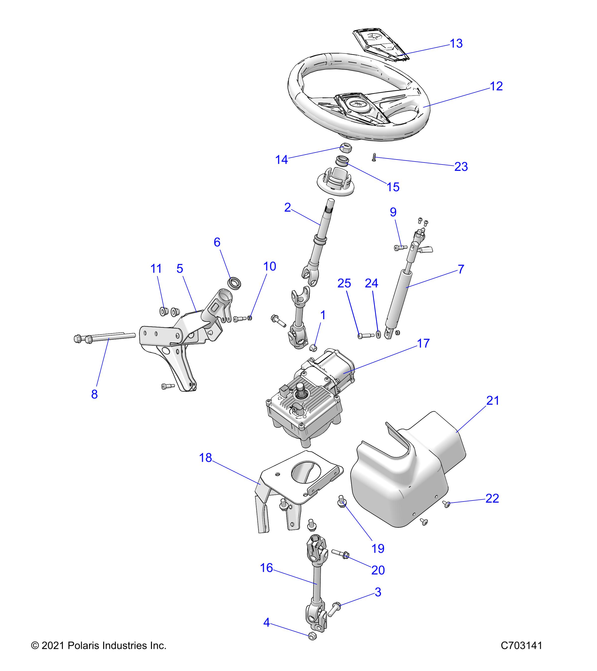 Part Number : 1830116-458 ASM-TILT STEER RVTD M10 MT BLK