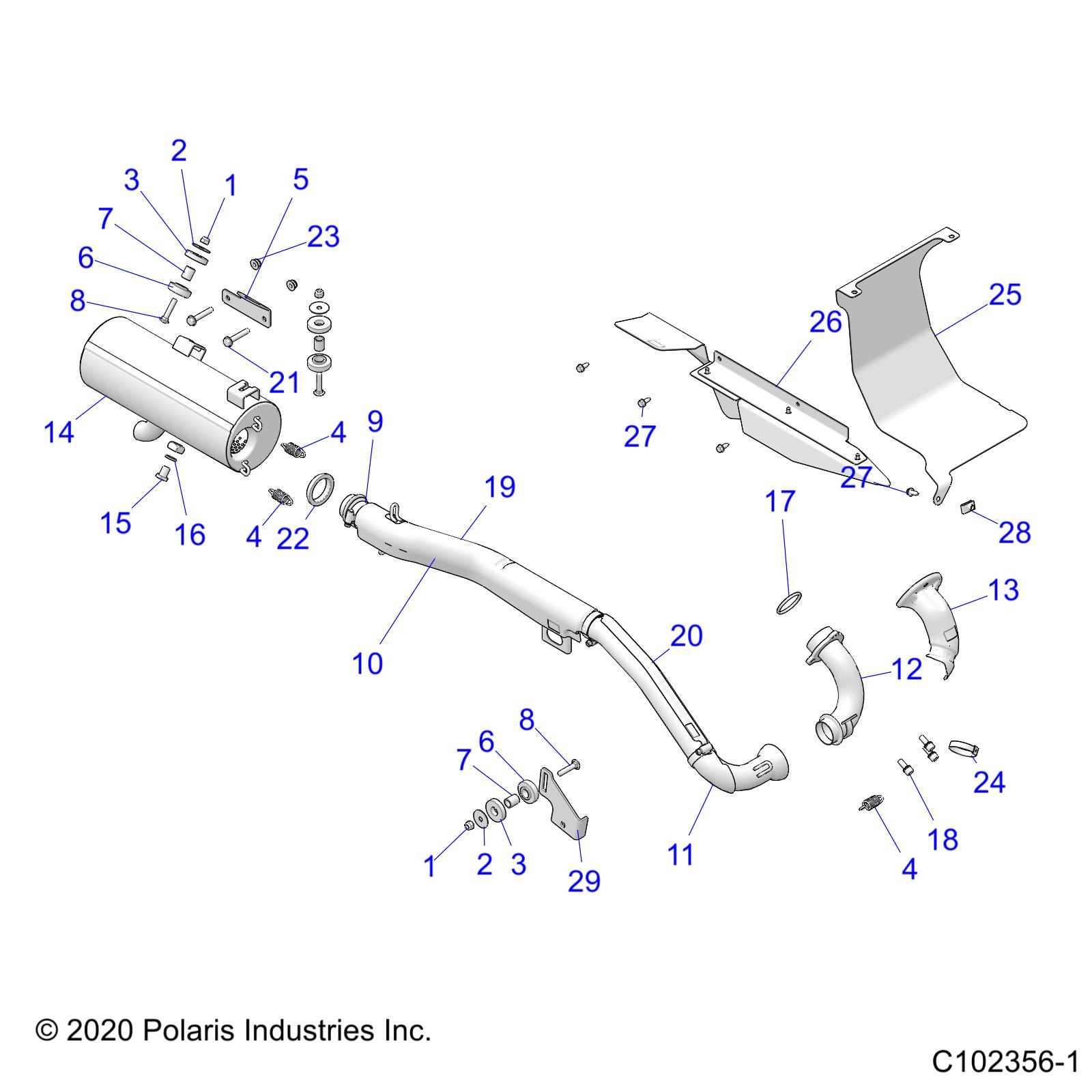 Foto diagrama Polaris que contem a peça 1263100