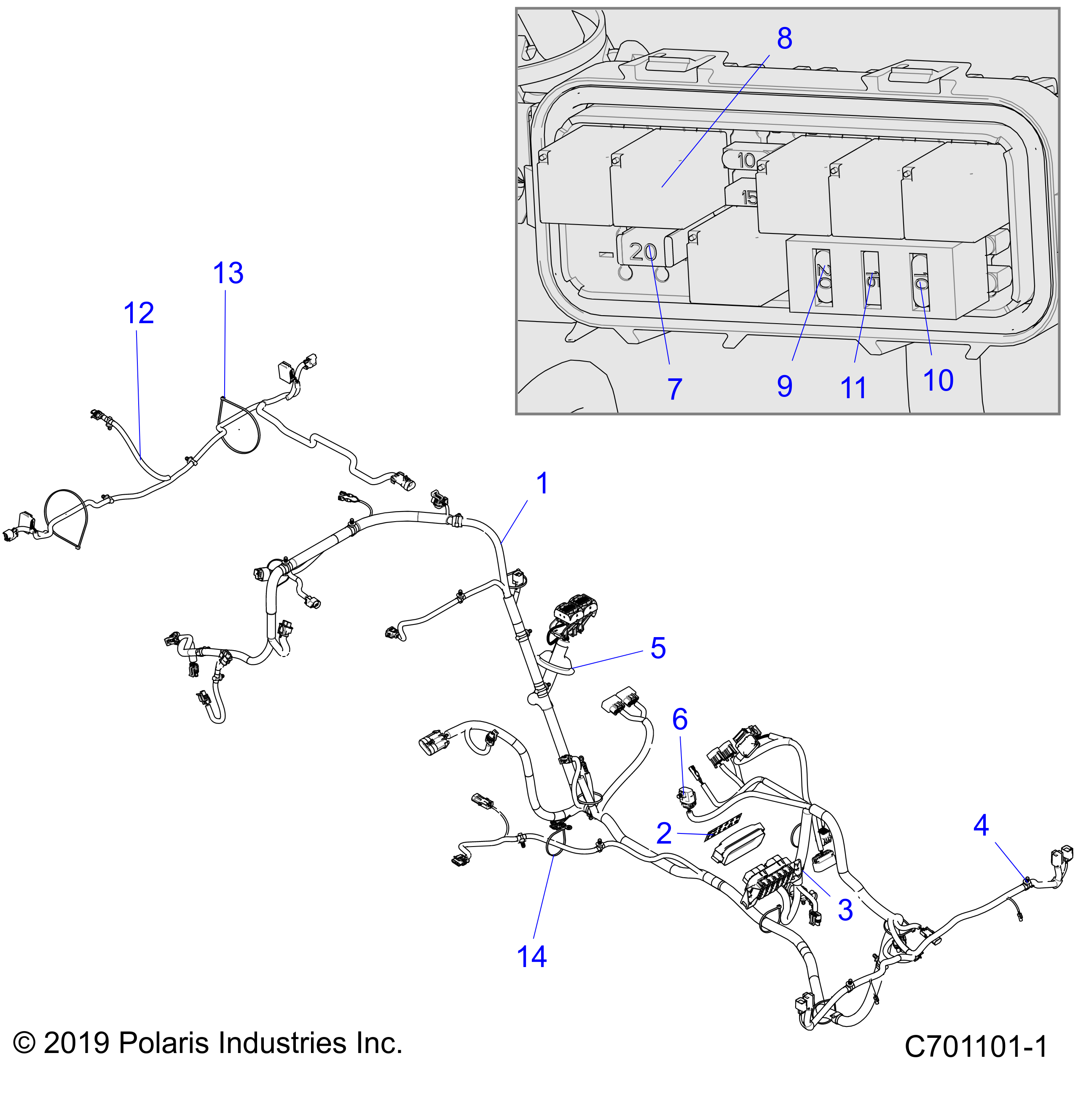 Foto diagrama Polaris que contem a peça 2411730