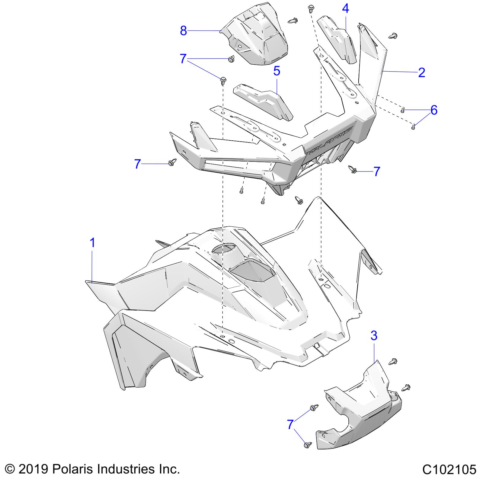 Foto diagrama Polaris que contem a peça 7512076