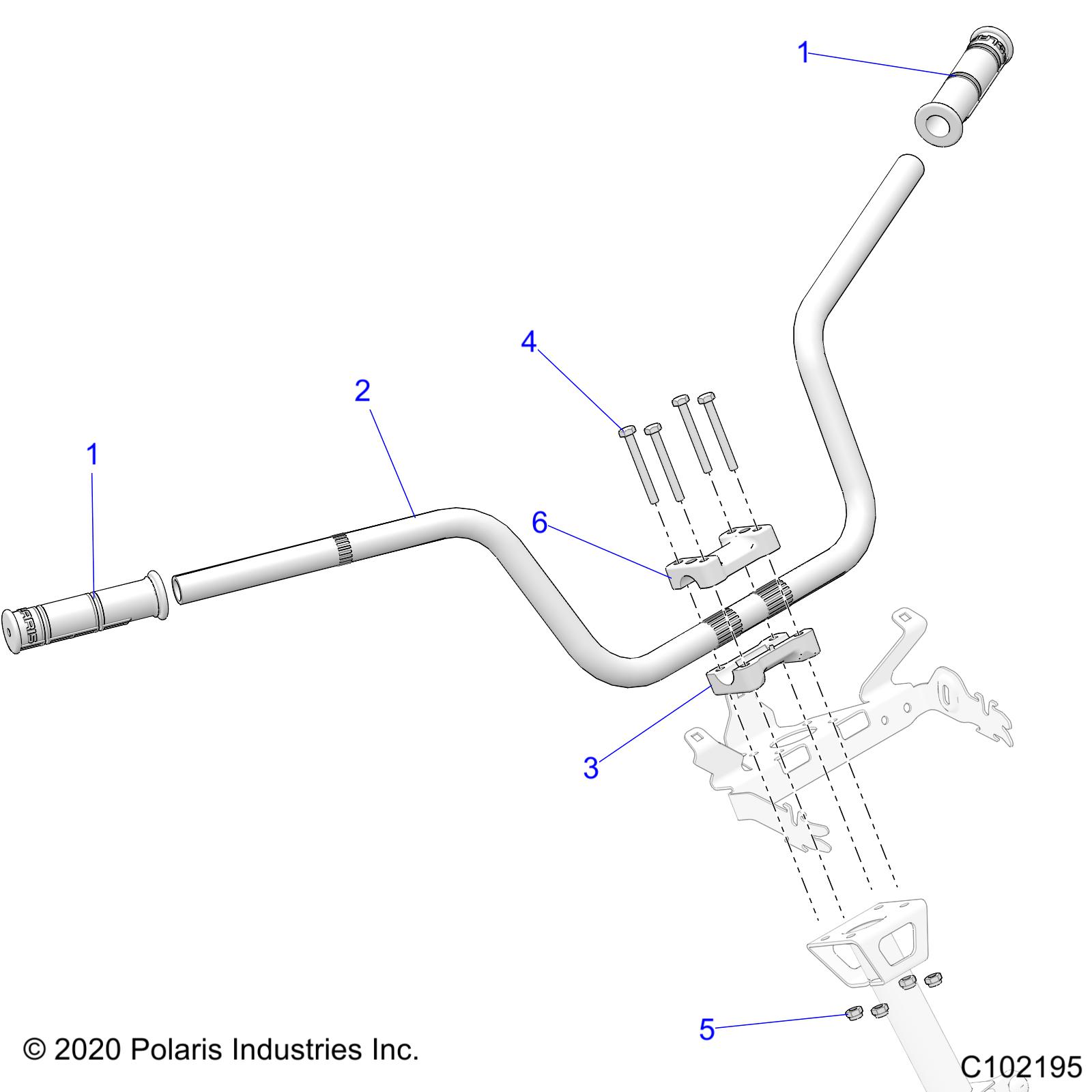 Part Number : 5340124-458 TUBE-HANDLEBAR M.BLK