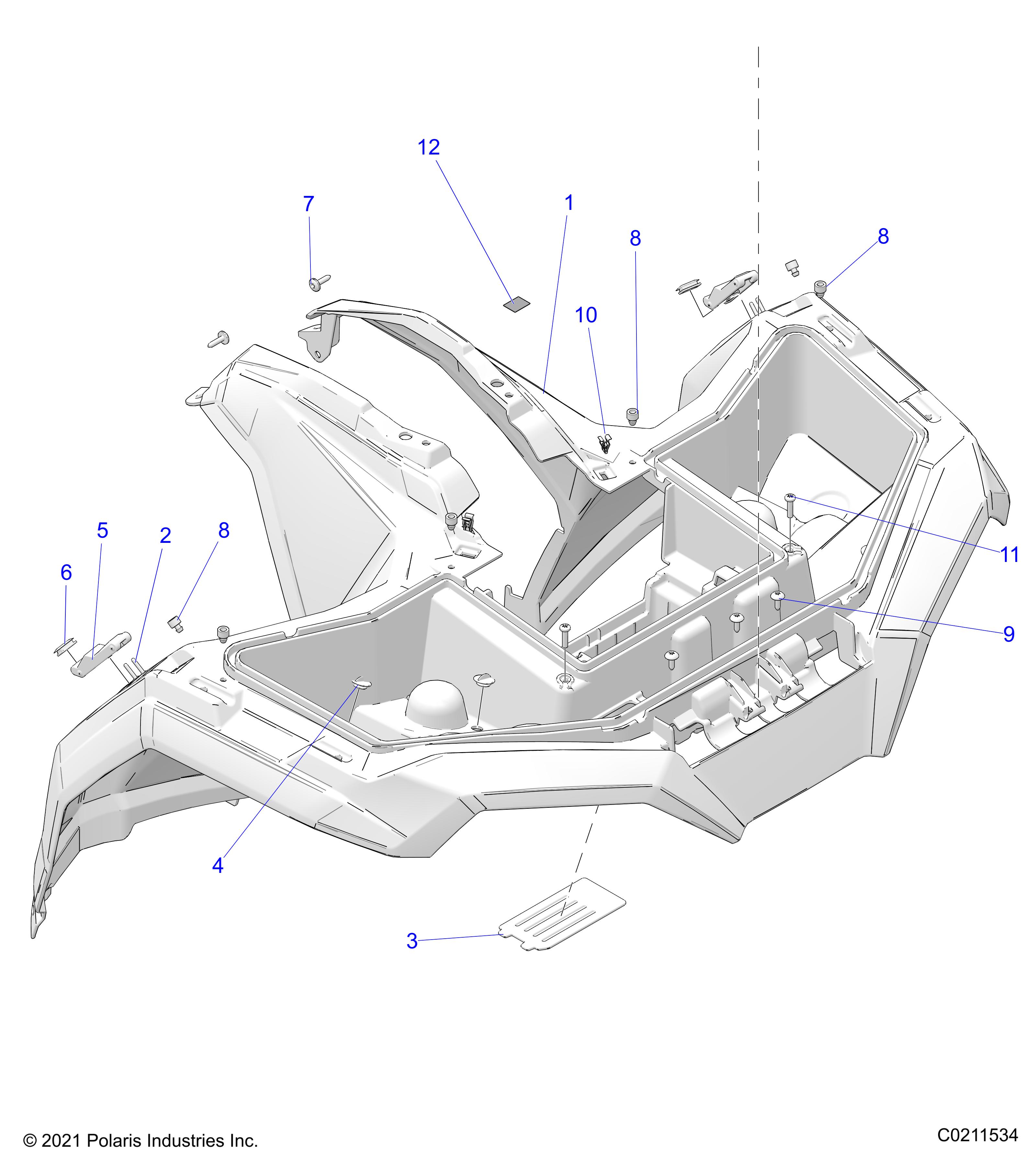 Part Number : 2209436 K-CAB-FRONT ZUG BLK PRL