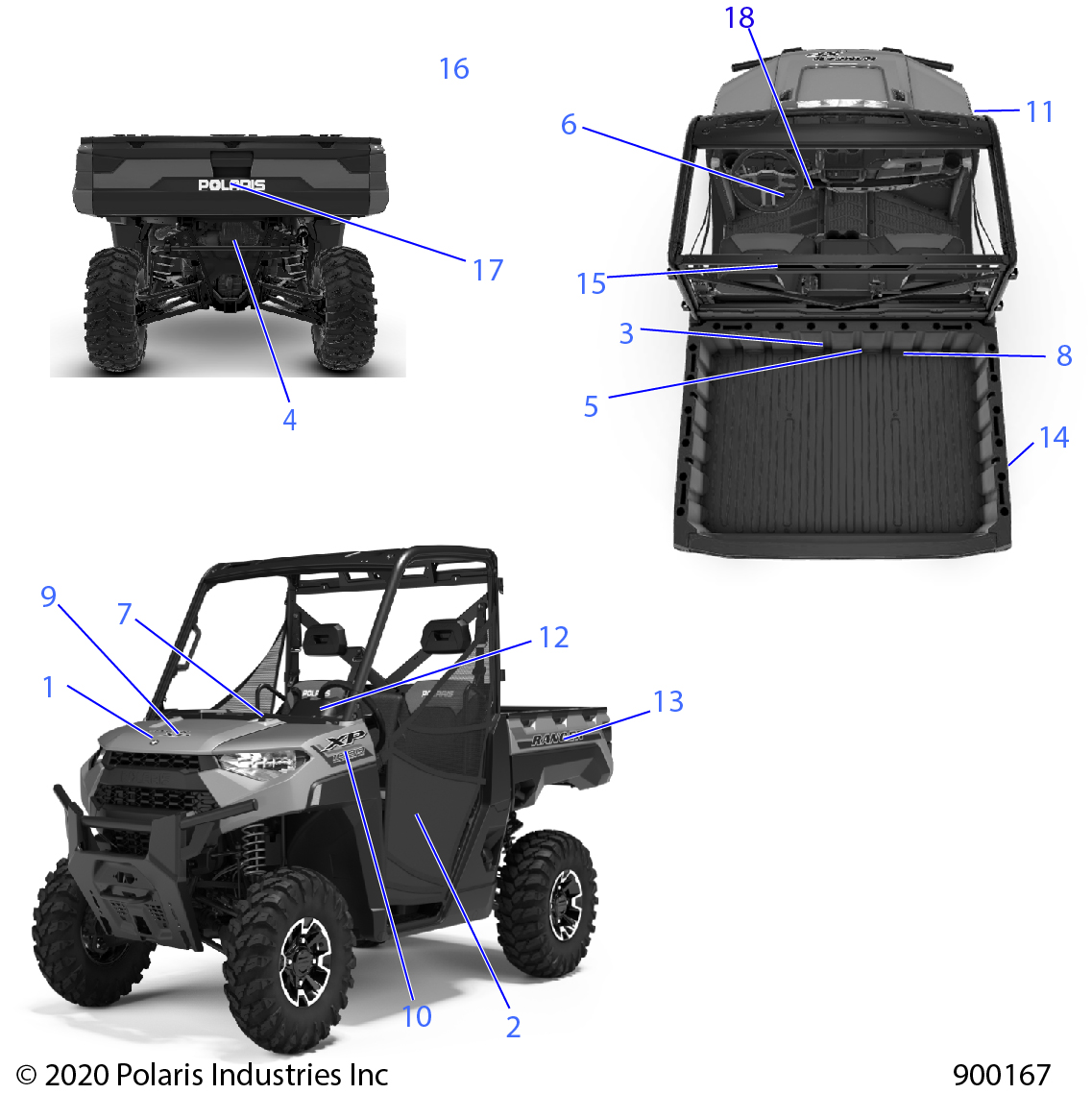 Foto diagrama Polaris que contem a peça 7188440