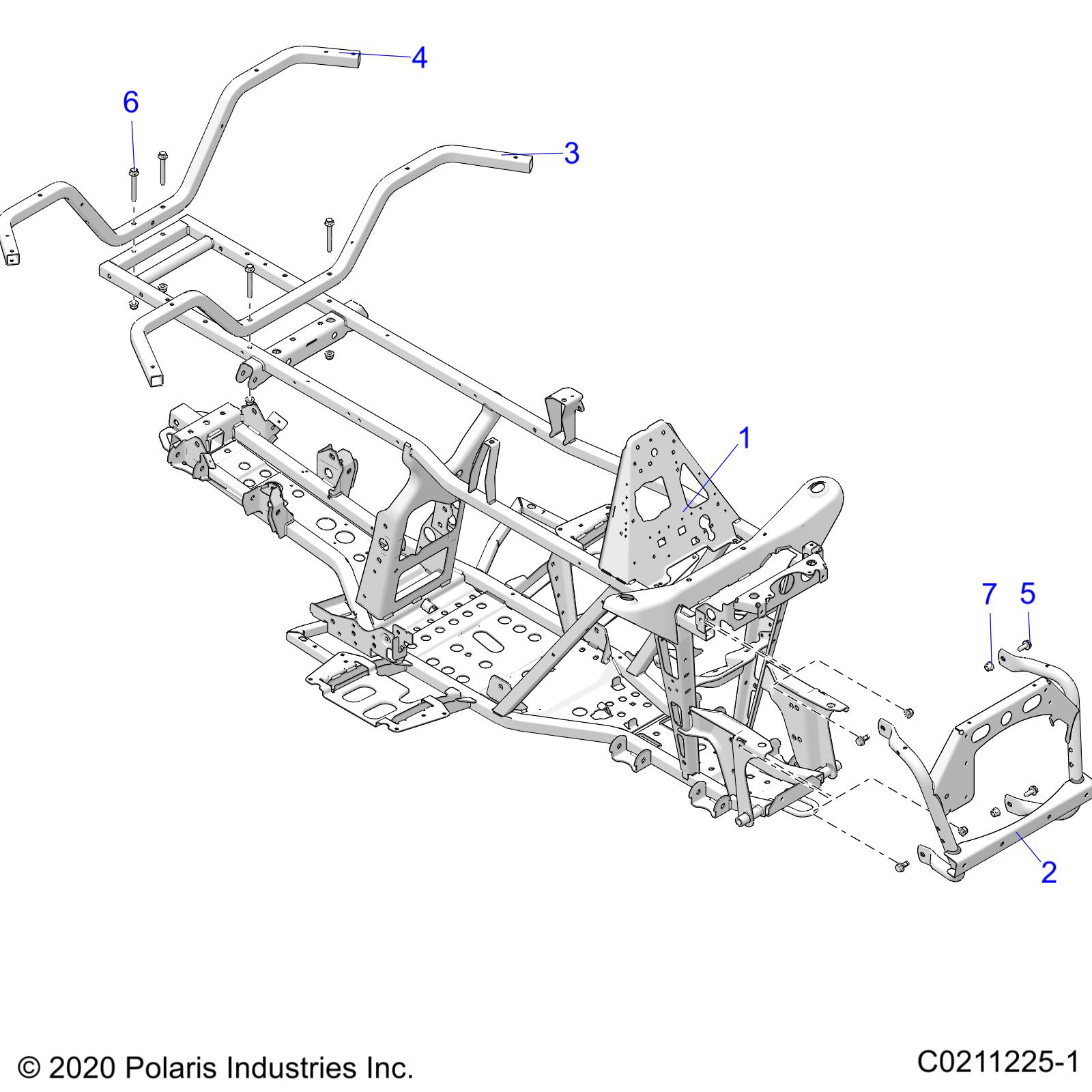 Part Number : 1025219-067 WELD-FRAME MAIN STRUT BLK