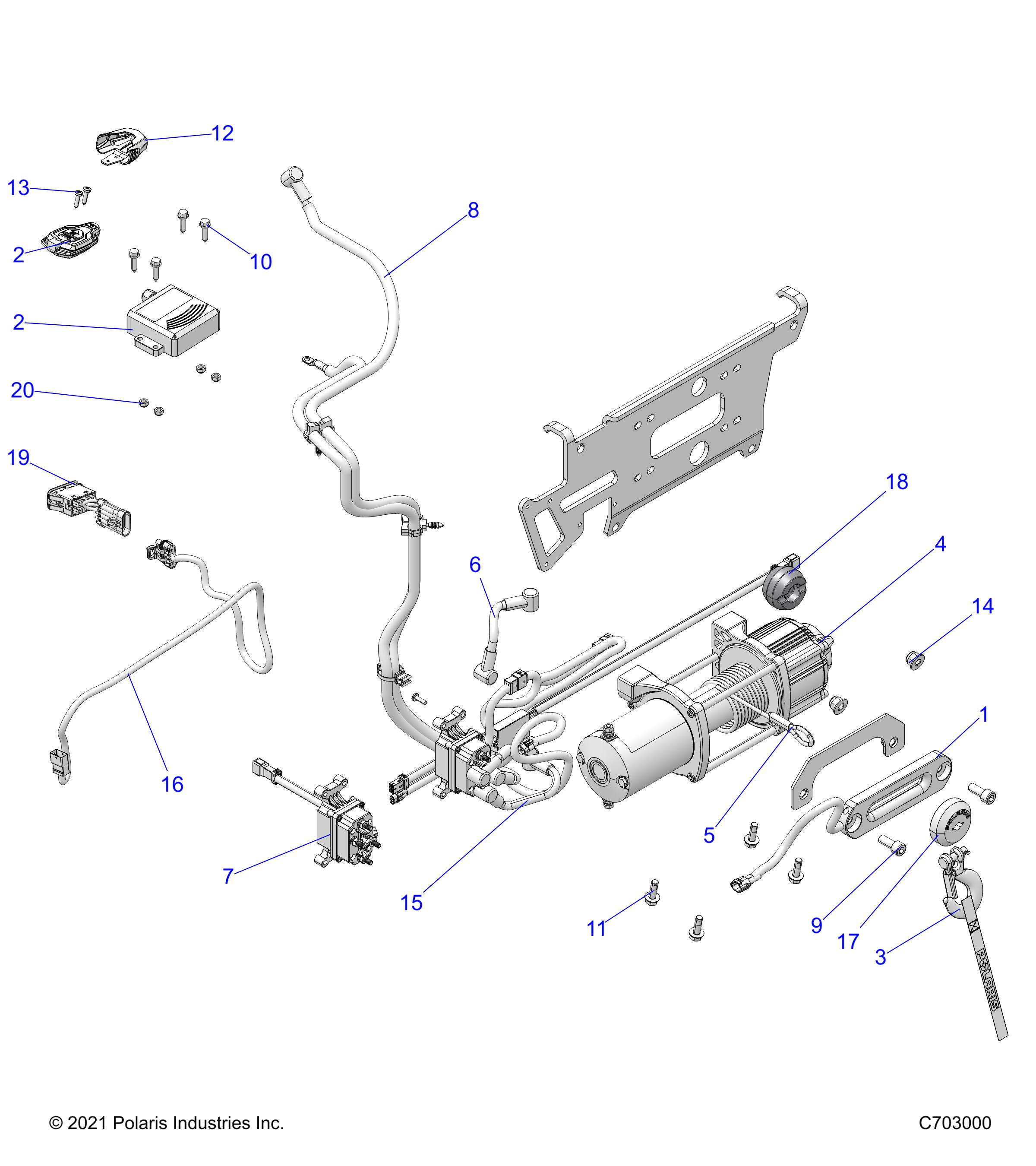 Foto diagrama Polaris que contem a peça 4013471-350