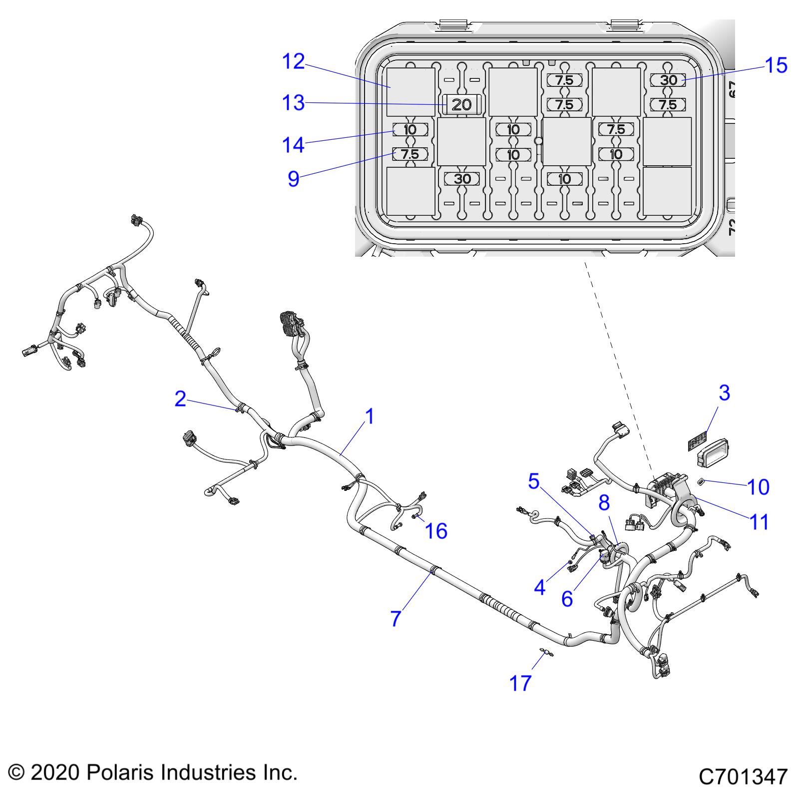 Foto diagrama Polaris que contem a peça 2414694