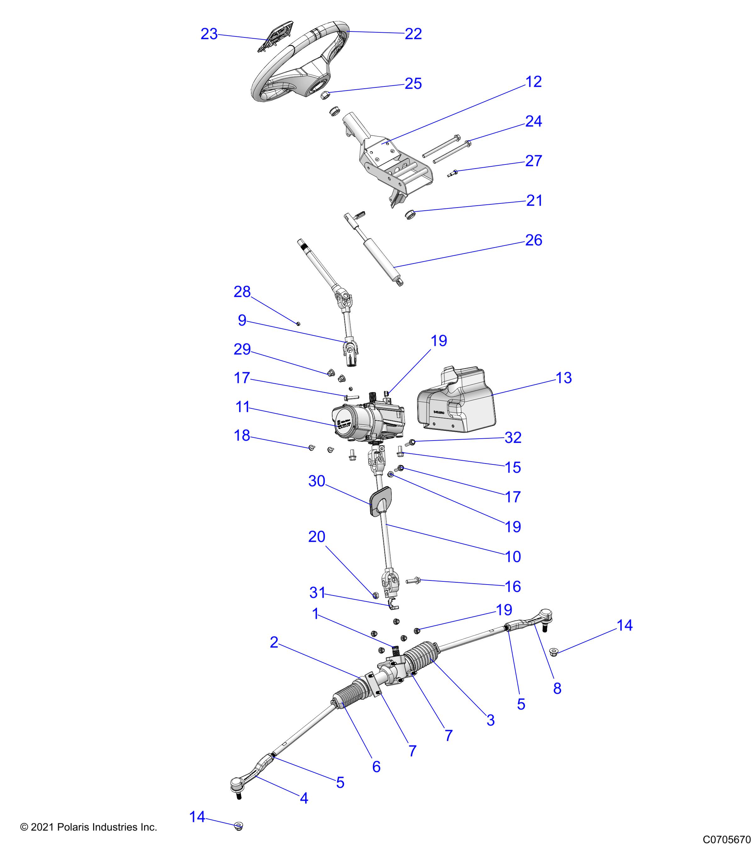 Foto diagrama Polaris que contem a peça 2208131