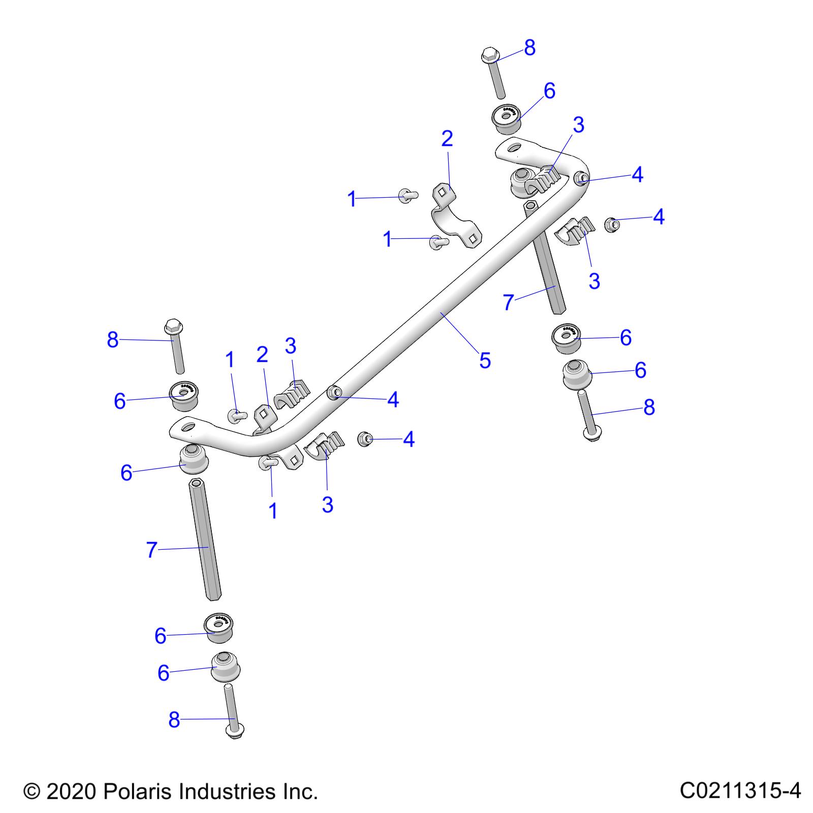 Foto diagrama Polaris que contem a peça 5336853-458