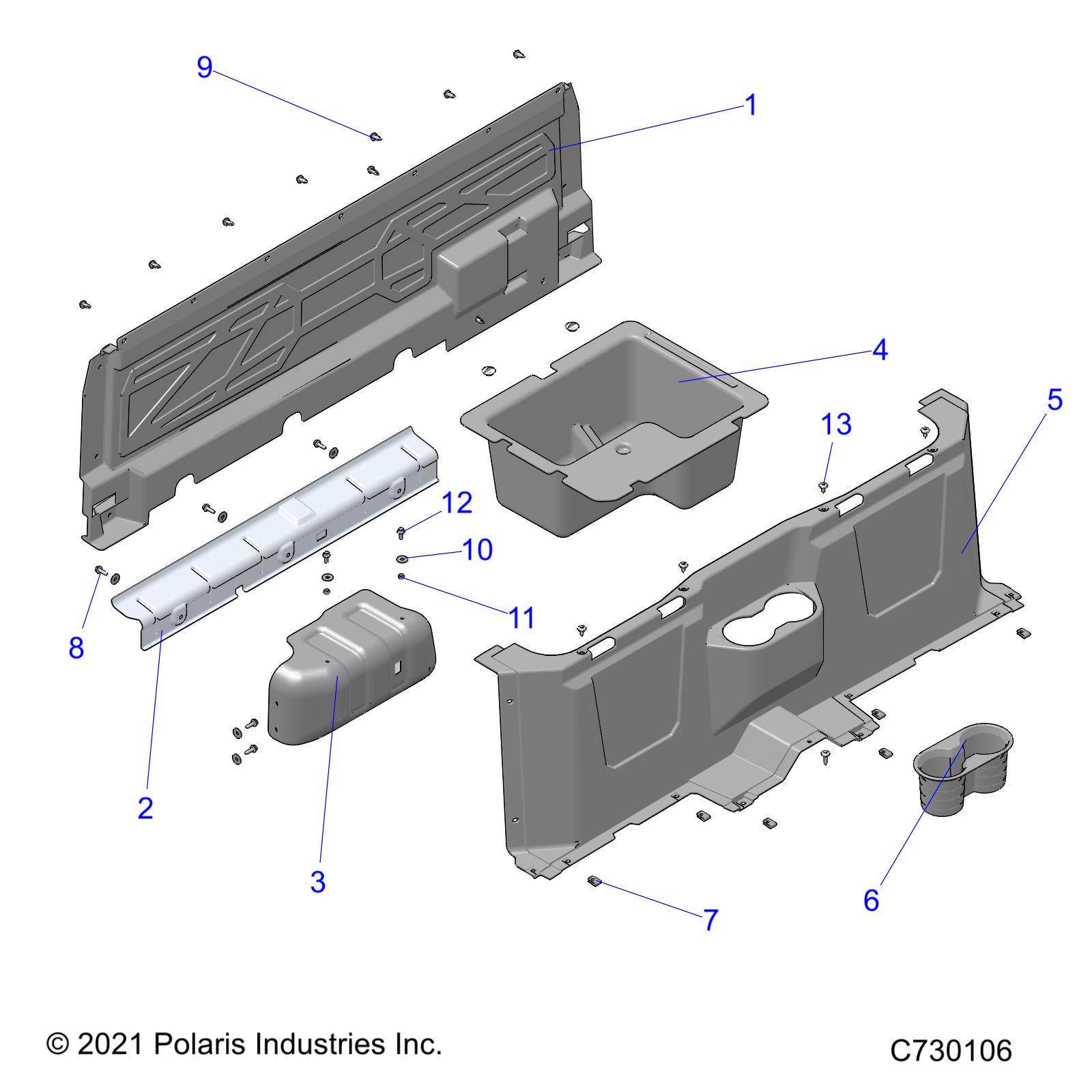 Part Number : 5458006-070 BIN-STORAGE  CENTER BLK