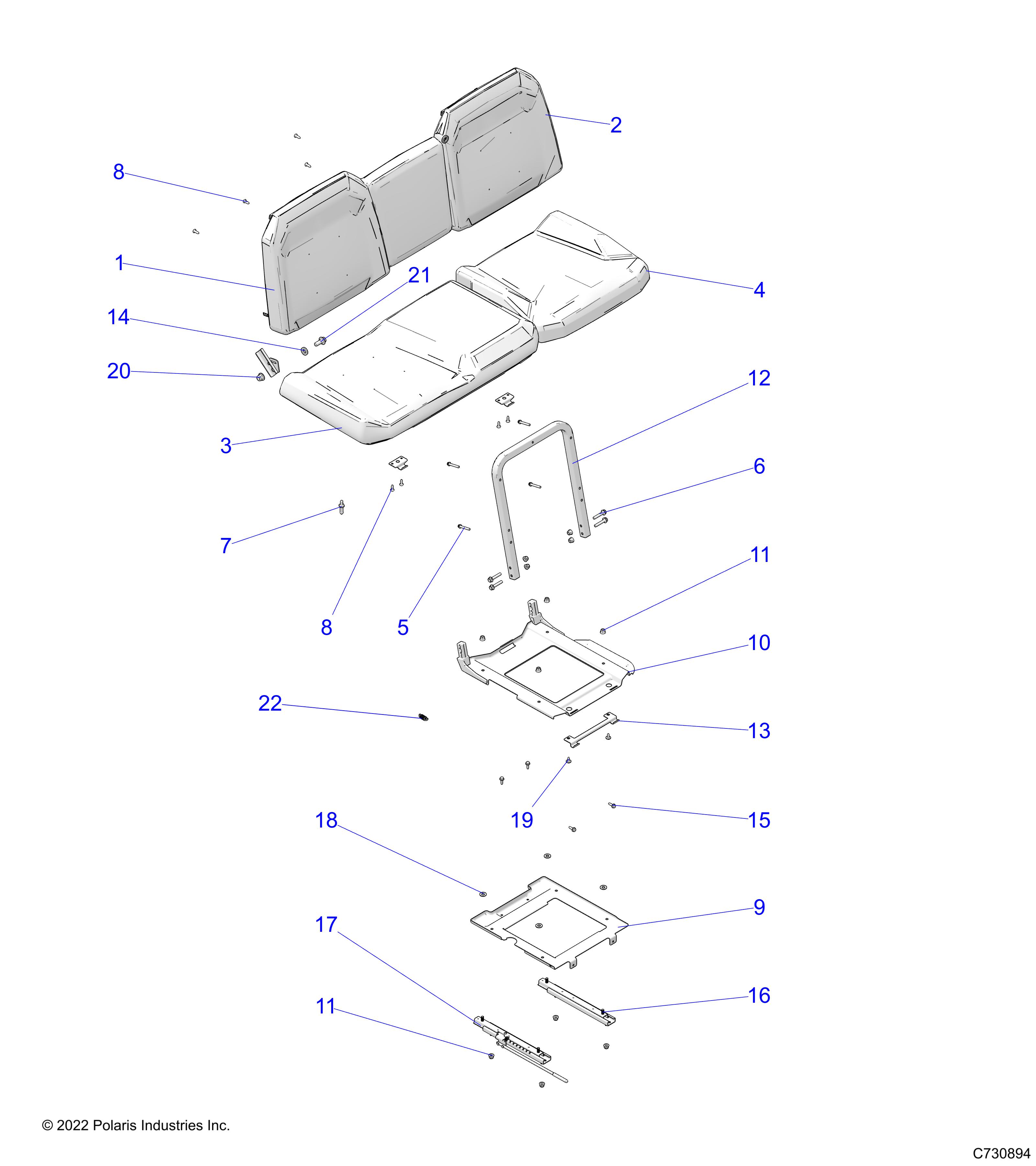 Part Number : 2689773 ASM-SEAT BACK 40 BLK