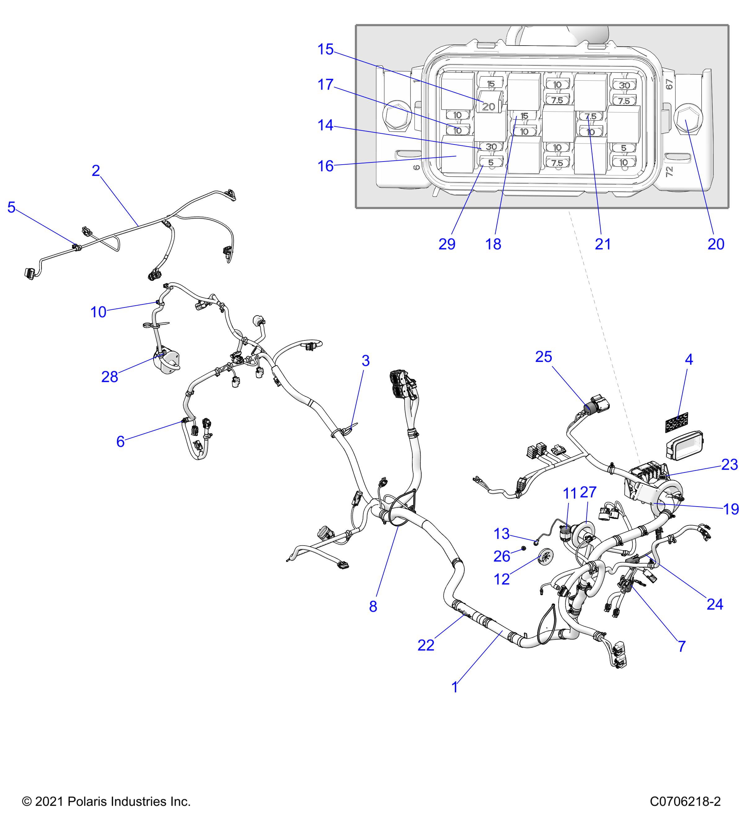 Foto diagrama Polaris que contem a peça 2415845