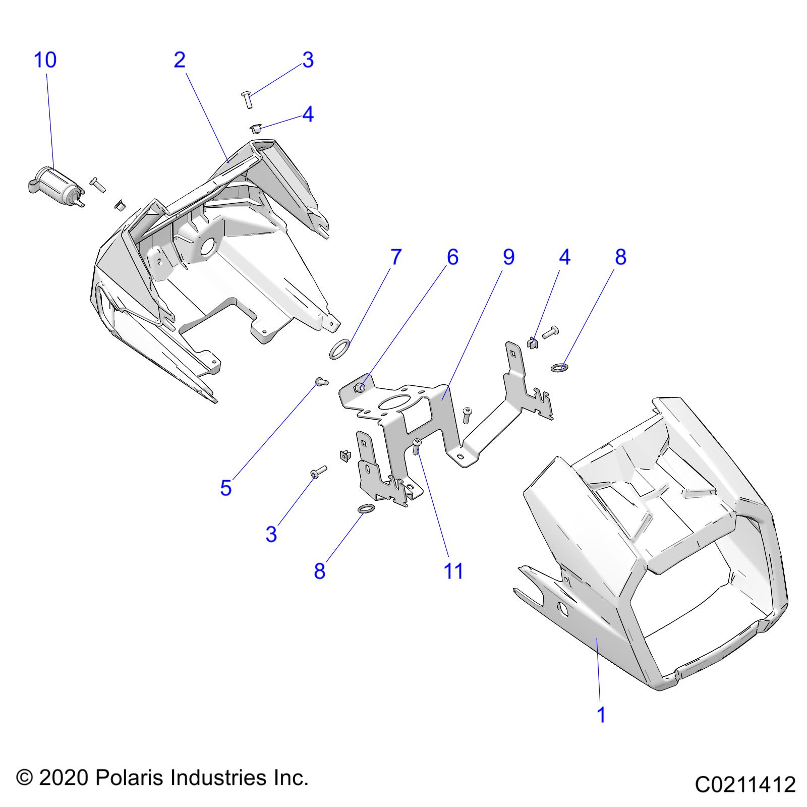 Foto diagrama Polaris que contem a peça 5451310-498