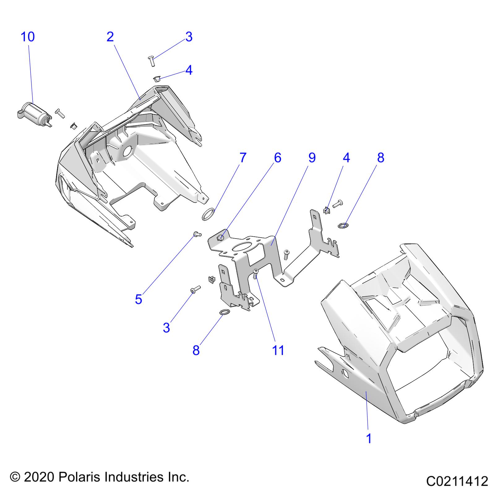 Foto diagrama Polaris que contem a peça 5451947-070