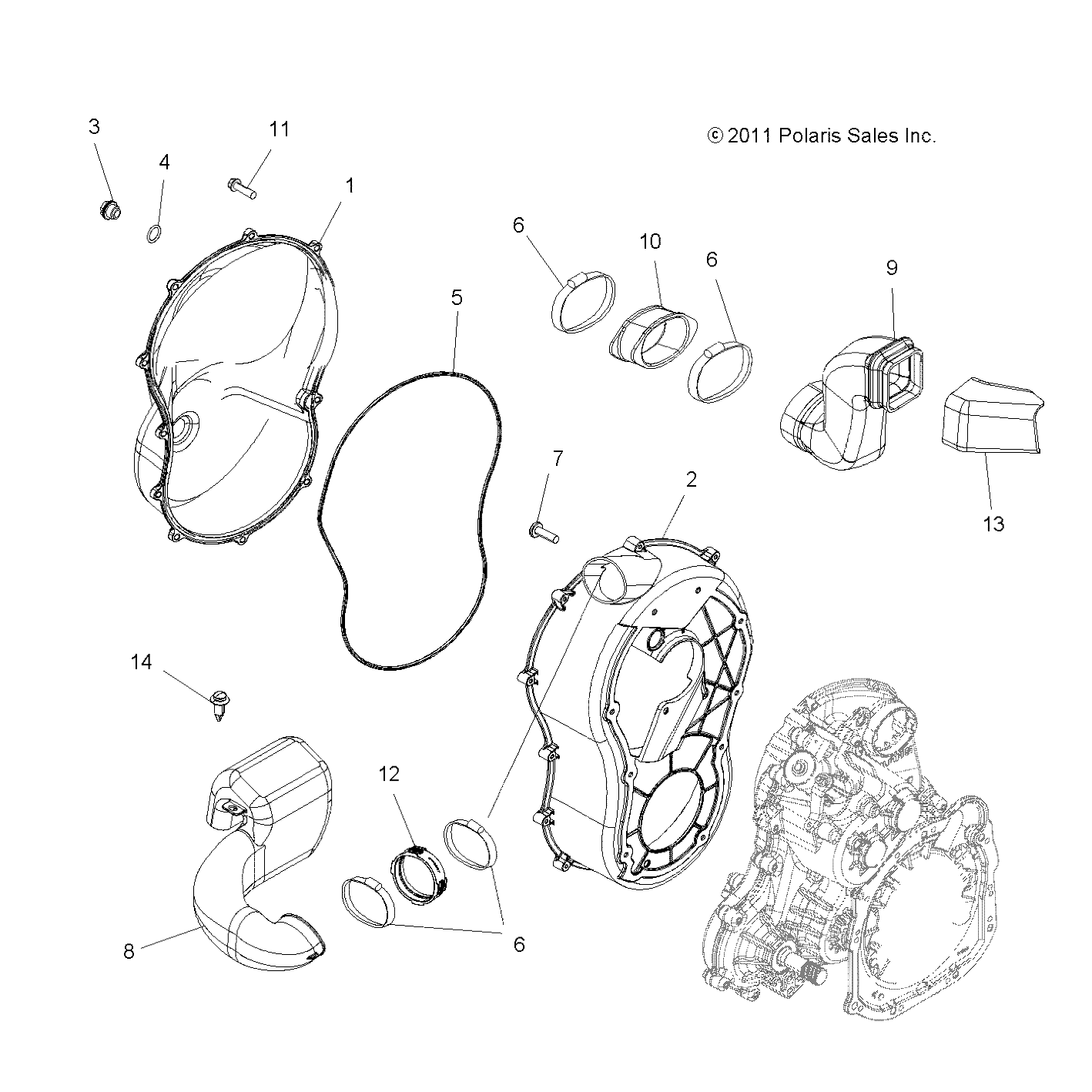 Part Number : 5439157 DUCT-OUTLET CLUTCH