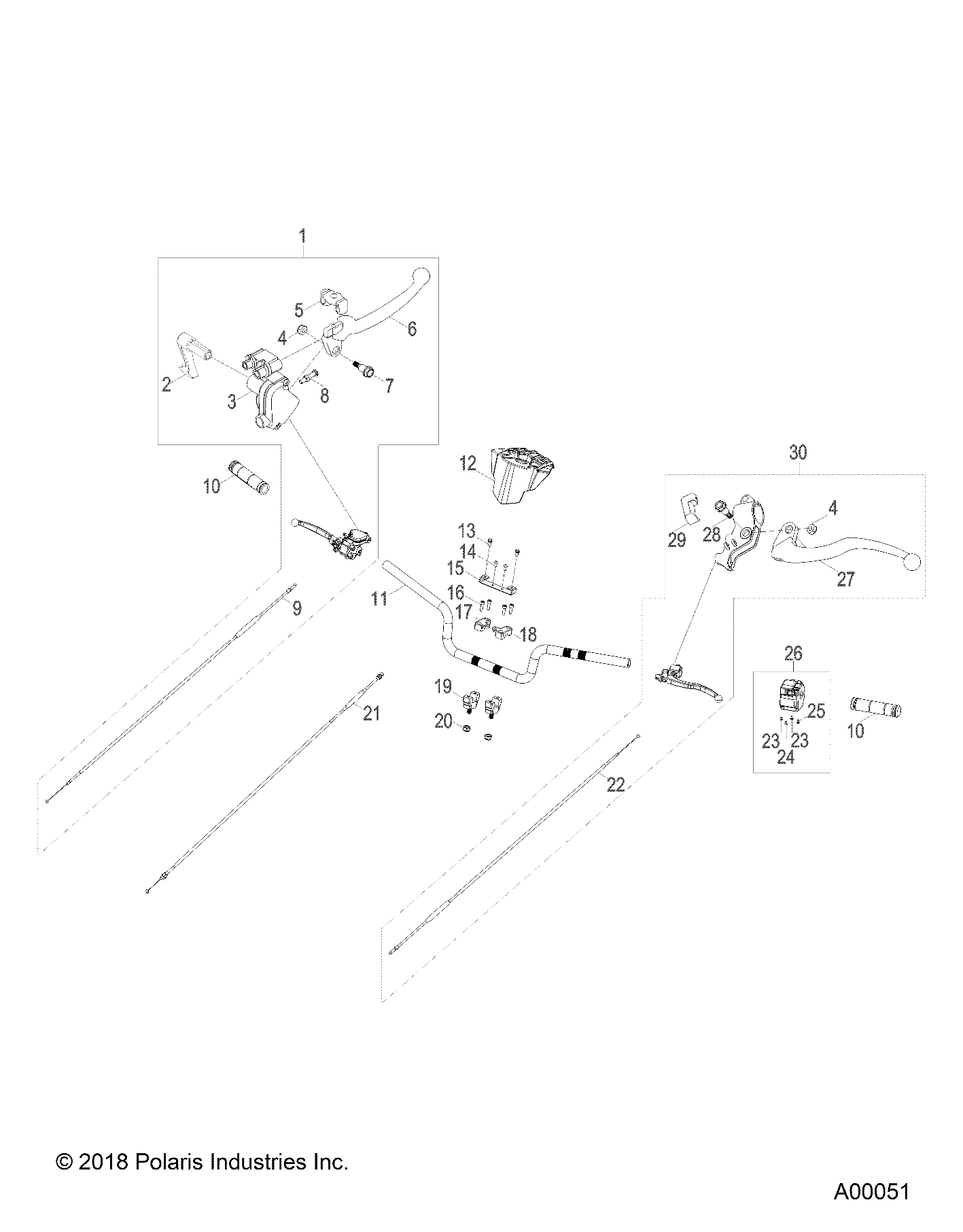 Foto diagrama Polaris que contem a peça 0450693