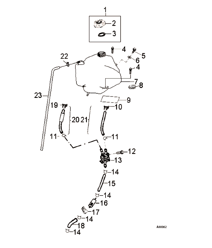 Foto diagrama Polaris que contem a peça 0450361