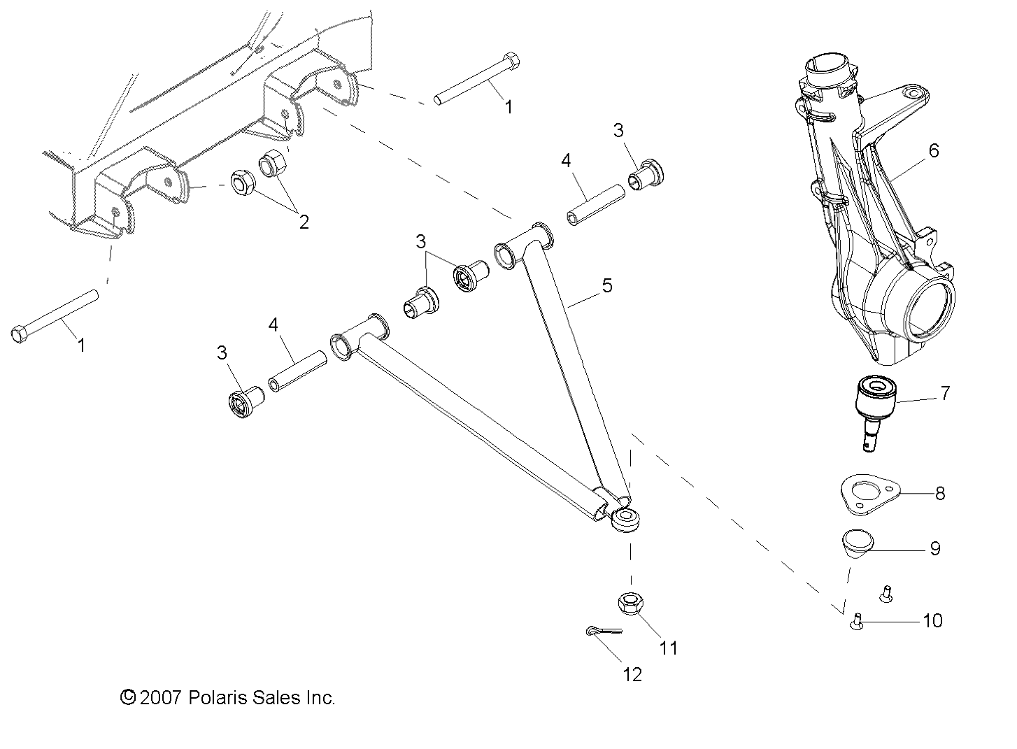 Foto diagrama Polaris que contem a peça 1542141-067
