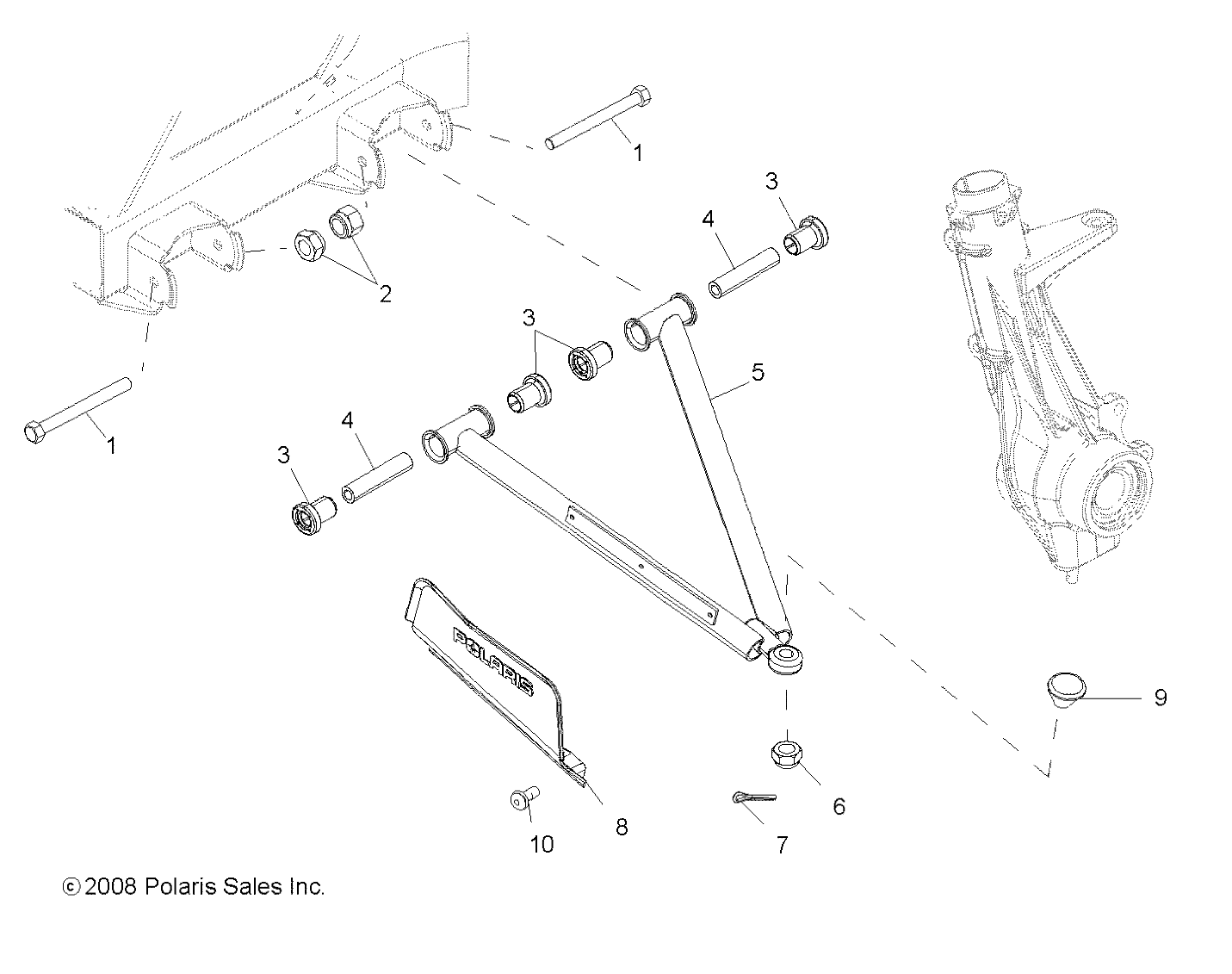 Foto diagrama Polaris que contem a peça 1542126-067