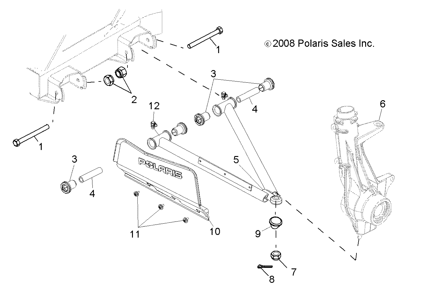 Foto diagrama Polaris que contem a peça 1542838-458
