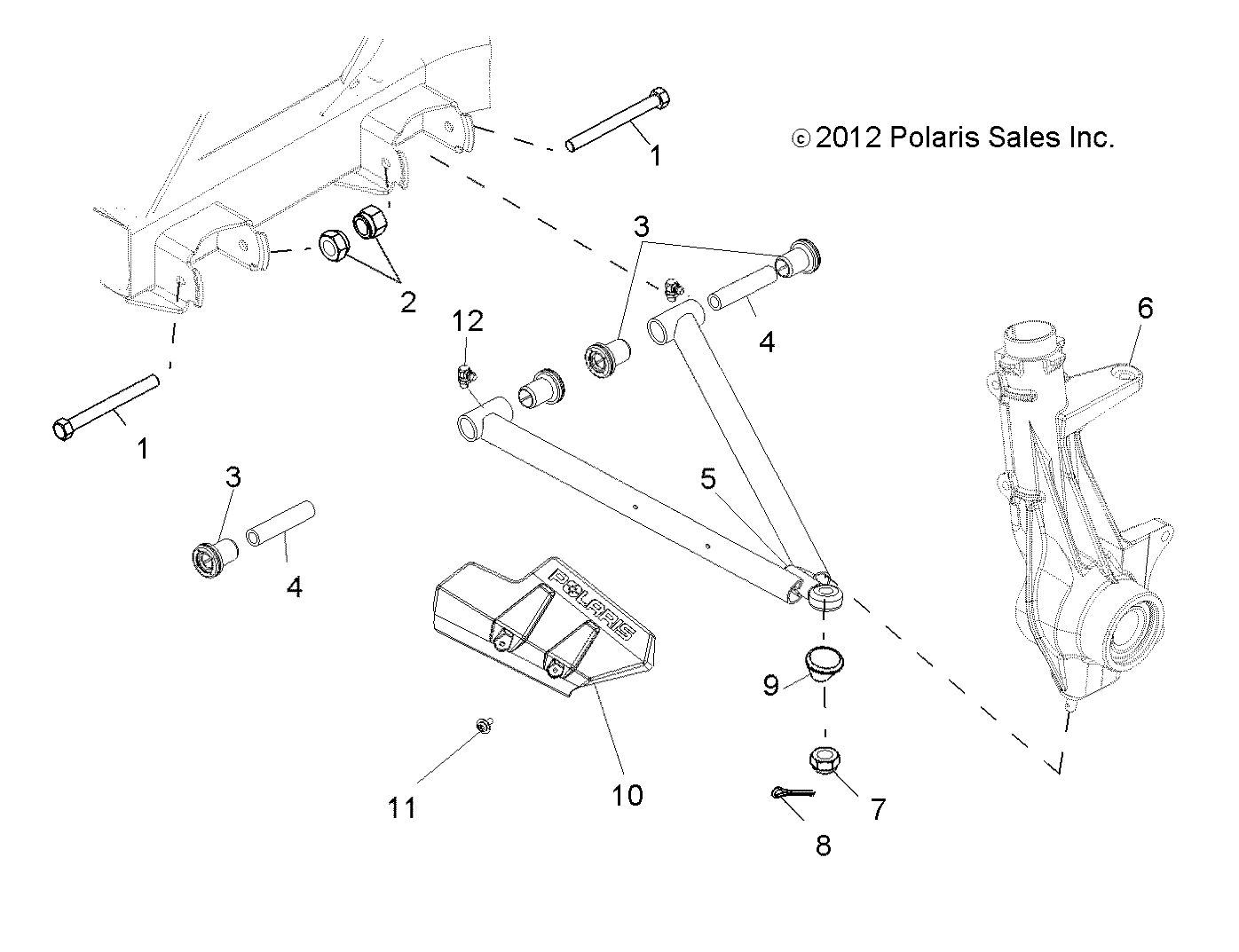 Foto diagrama Polaris que contem a peça 1544052-458