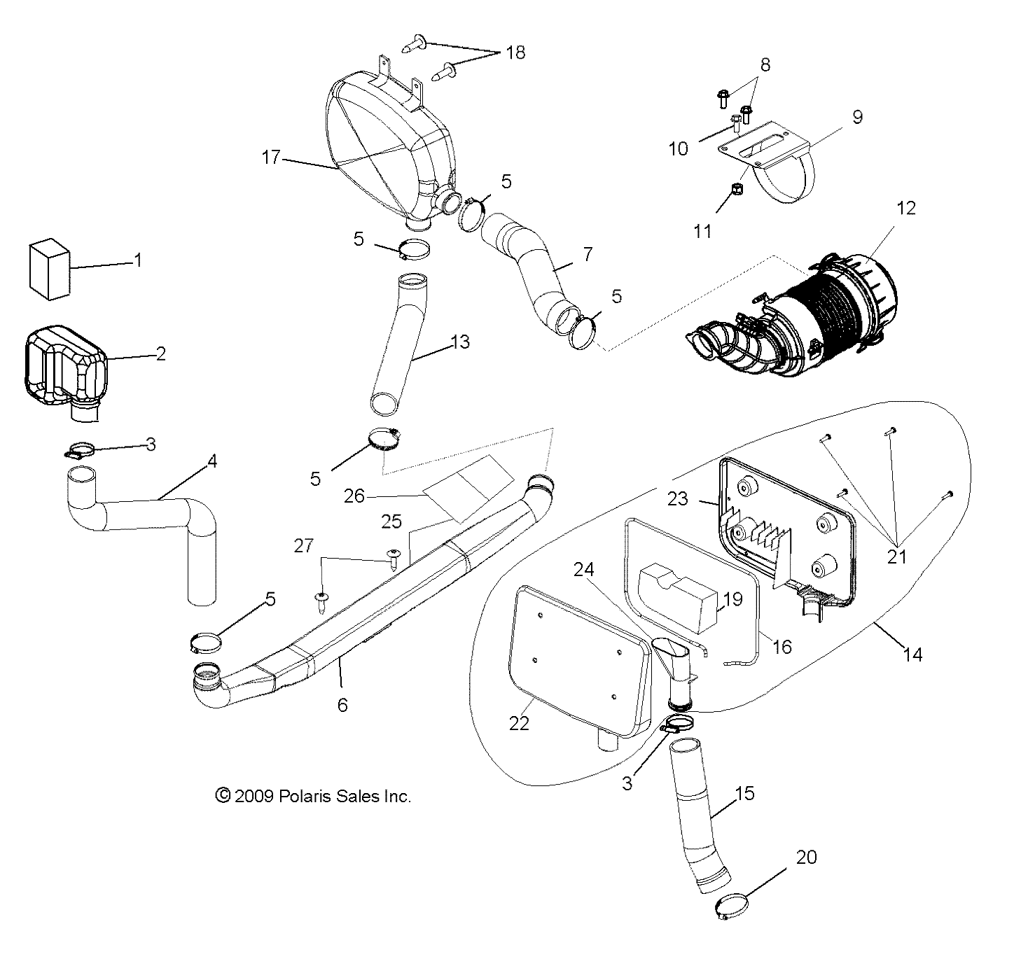 Part Number : 5413829 HOSE-ENGINE INTAKE REAR