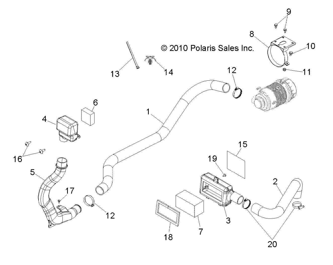 Foto diagrama Polaris que contem a peça 5812253