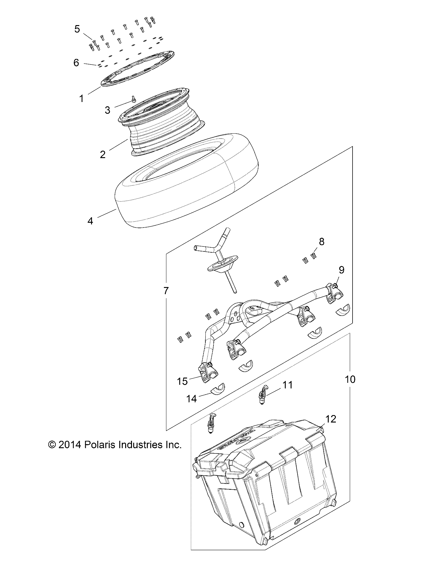 Foto diagrama Polaris que contem a peça 1522415-458