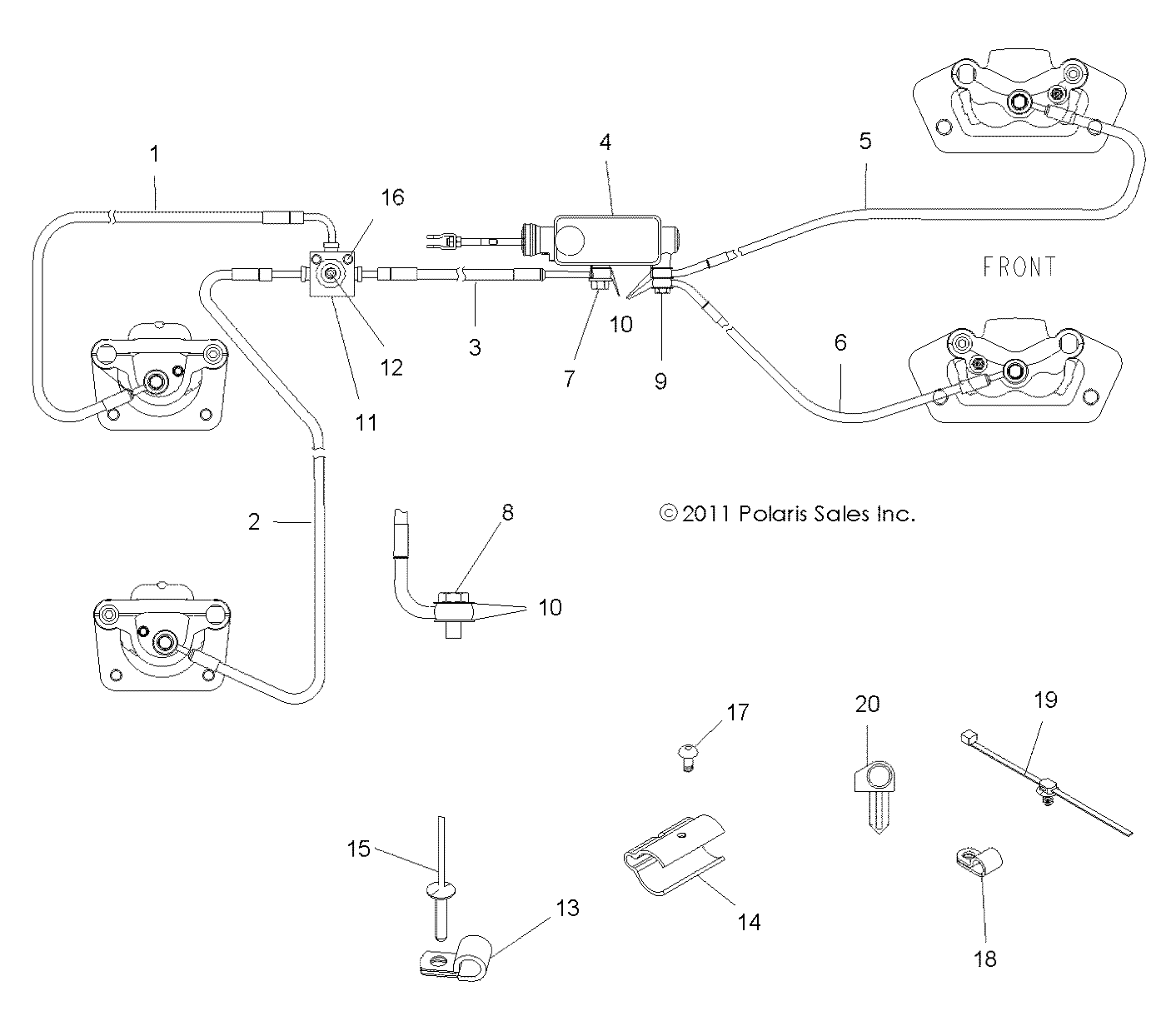 Part Number : 1911908 LINE-BRAKE REAR RIGHT BRD INTL