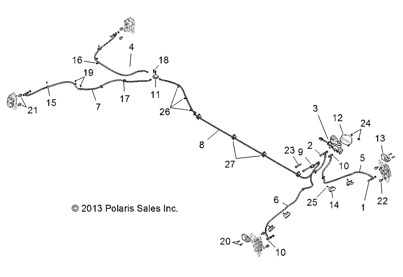 Part Number : 1912045 LINE-BRAKE M/C REAR BRD